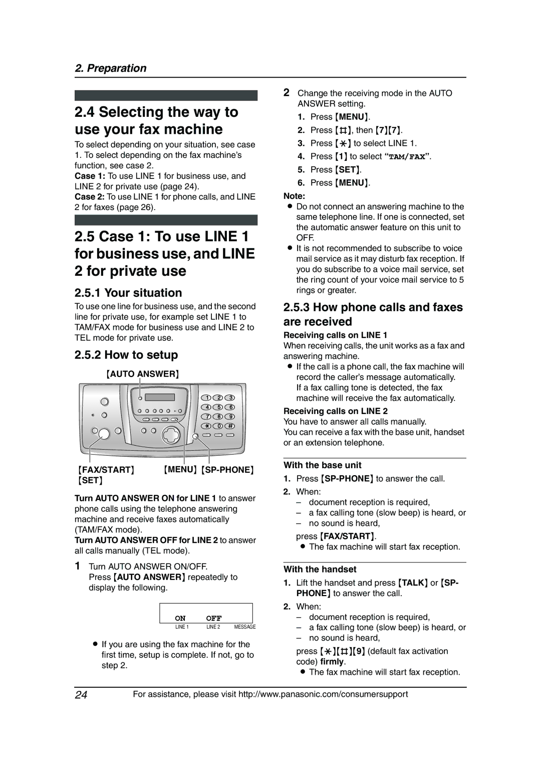 Panasonic KX-FG6550 operating instructions Selecting the way to use your fax machine, Your situation, How to setup 