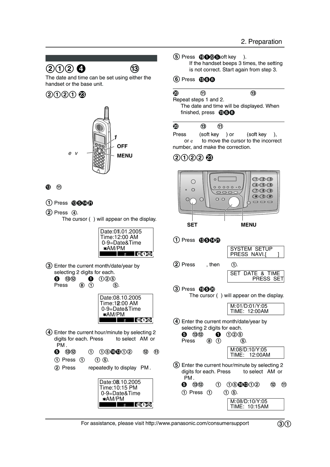 Panasonic KX-FG6550 operating instructions Date and time 