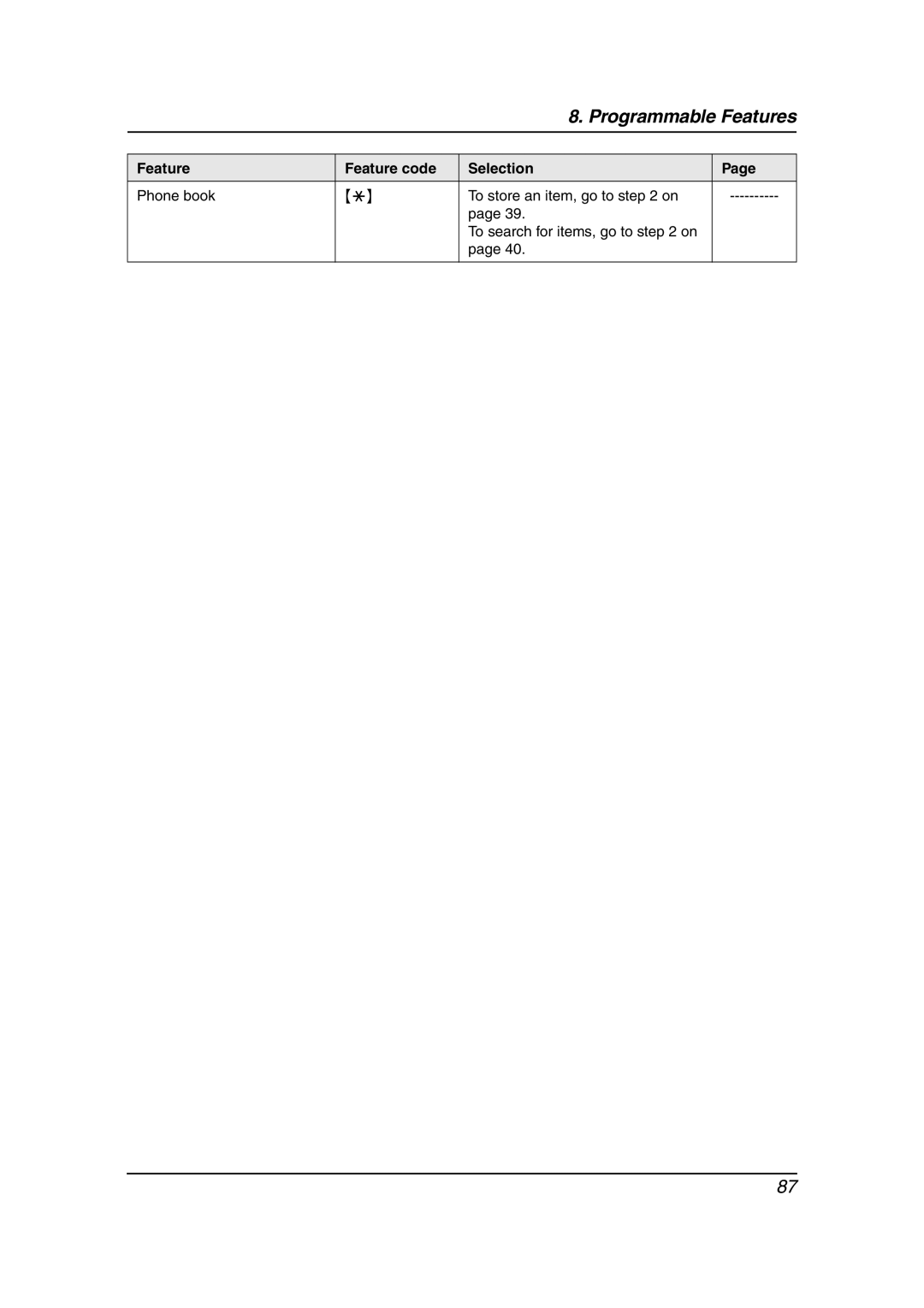 Panasonic KX-FG6550 operating instructions Programmable Features 