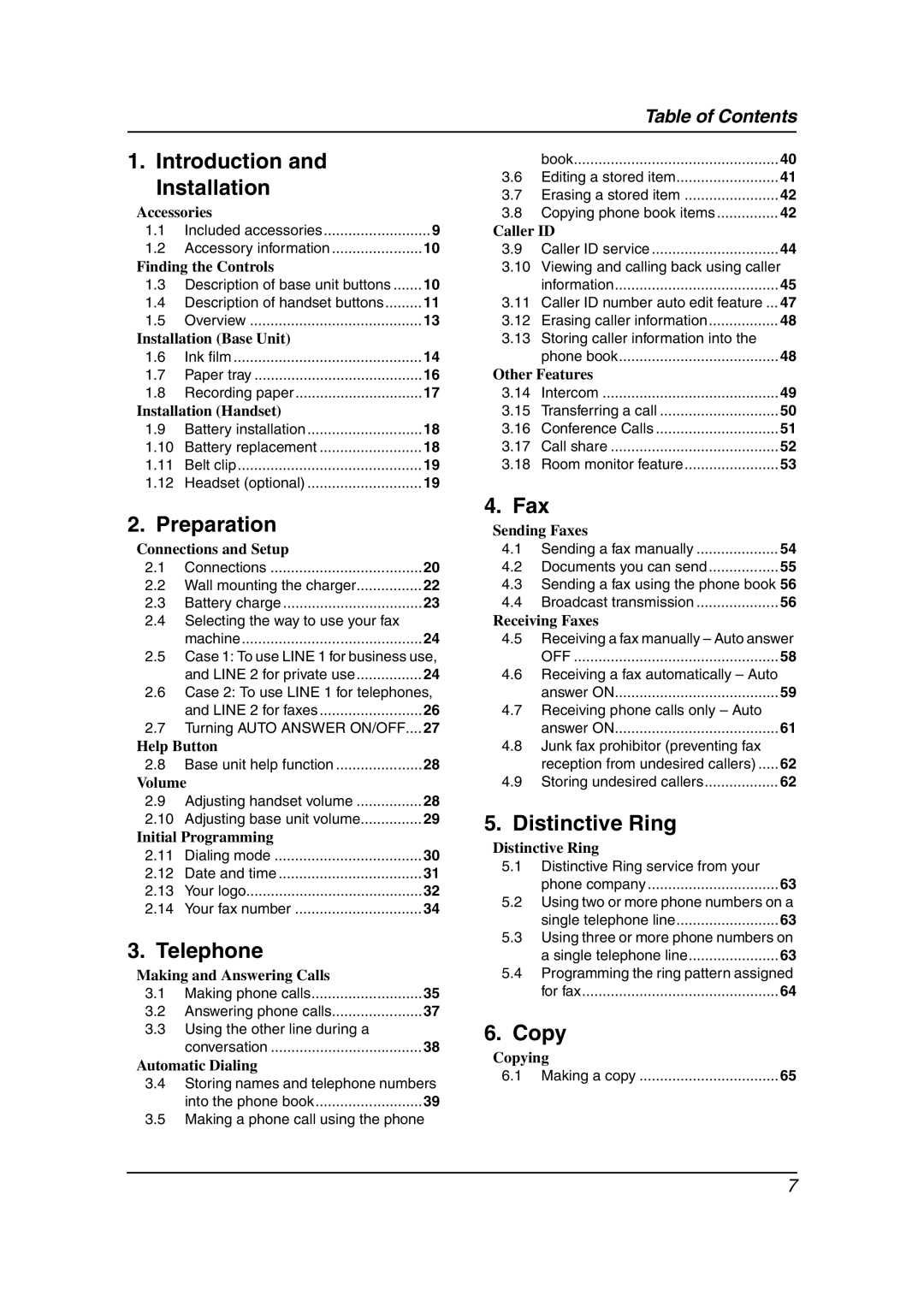 Panasonic KX-FG6550 operating instructions Selecting the way to use your fax, Case 1 To use Line 1 for business use 