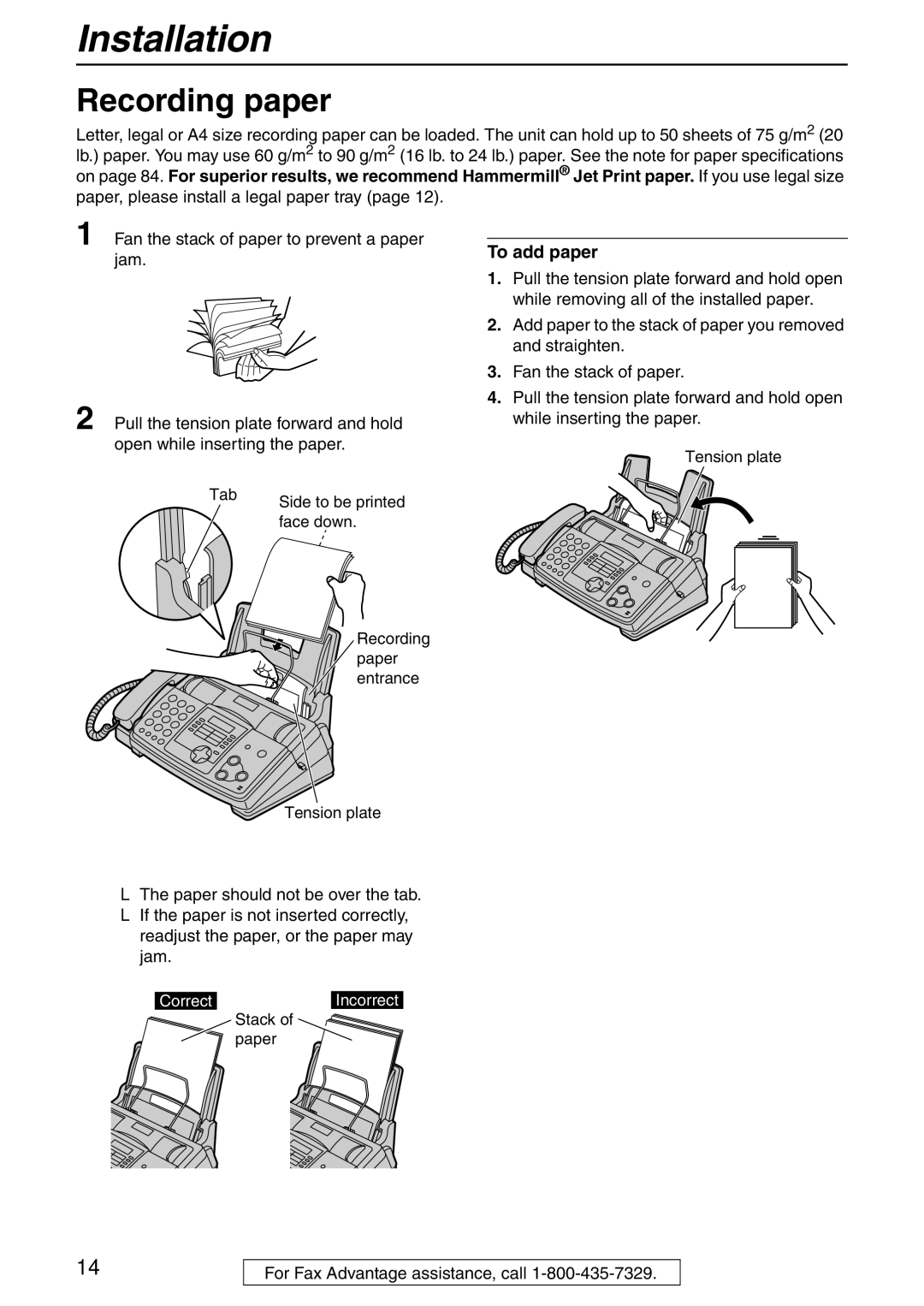 Panasonic KX-FHD332 manual Recording paper, To add paper 