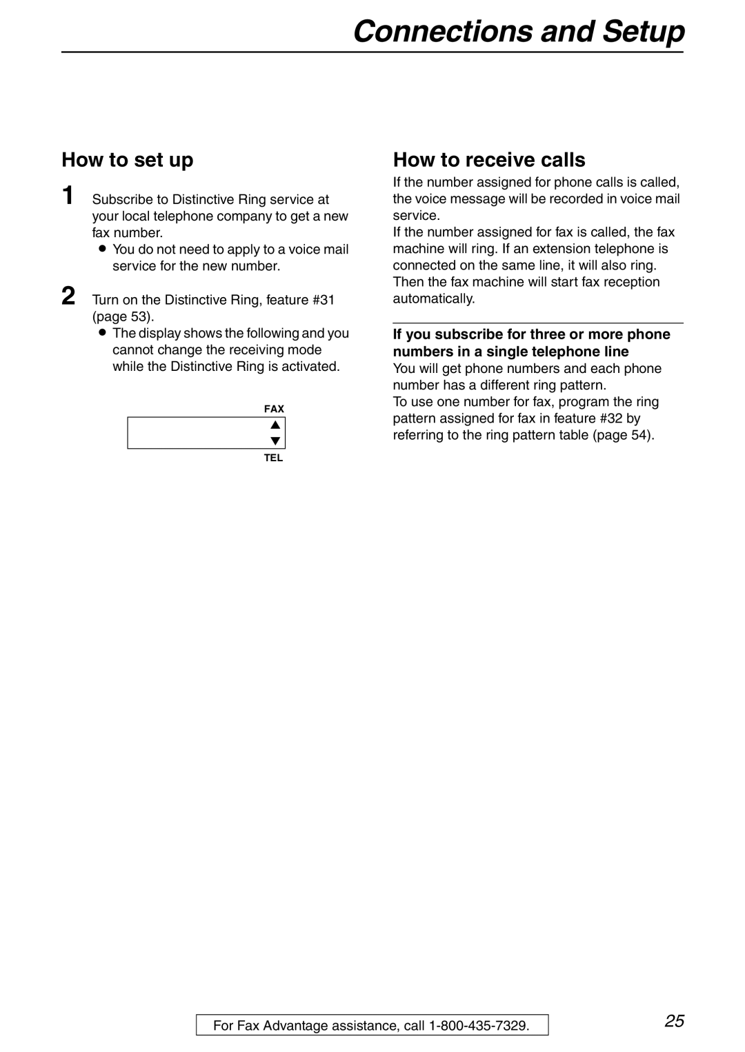 Panasonic KX-FHD332 manual Connections and Setup 