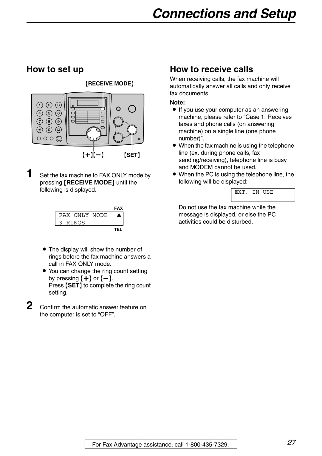 Panasonic KX-FHD332 manual EXT. in USE 