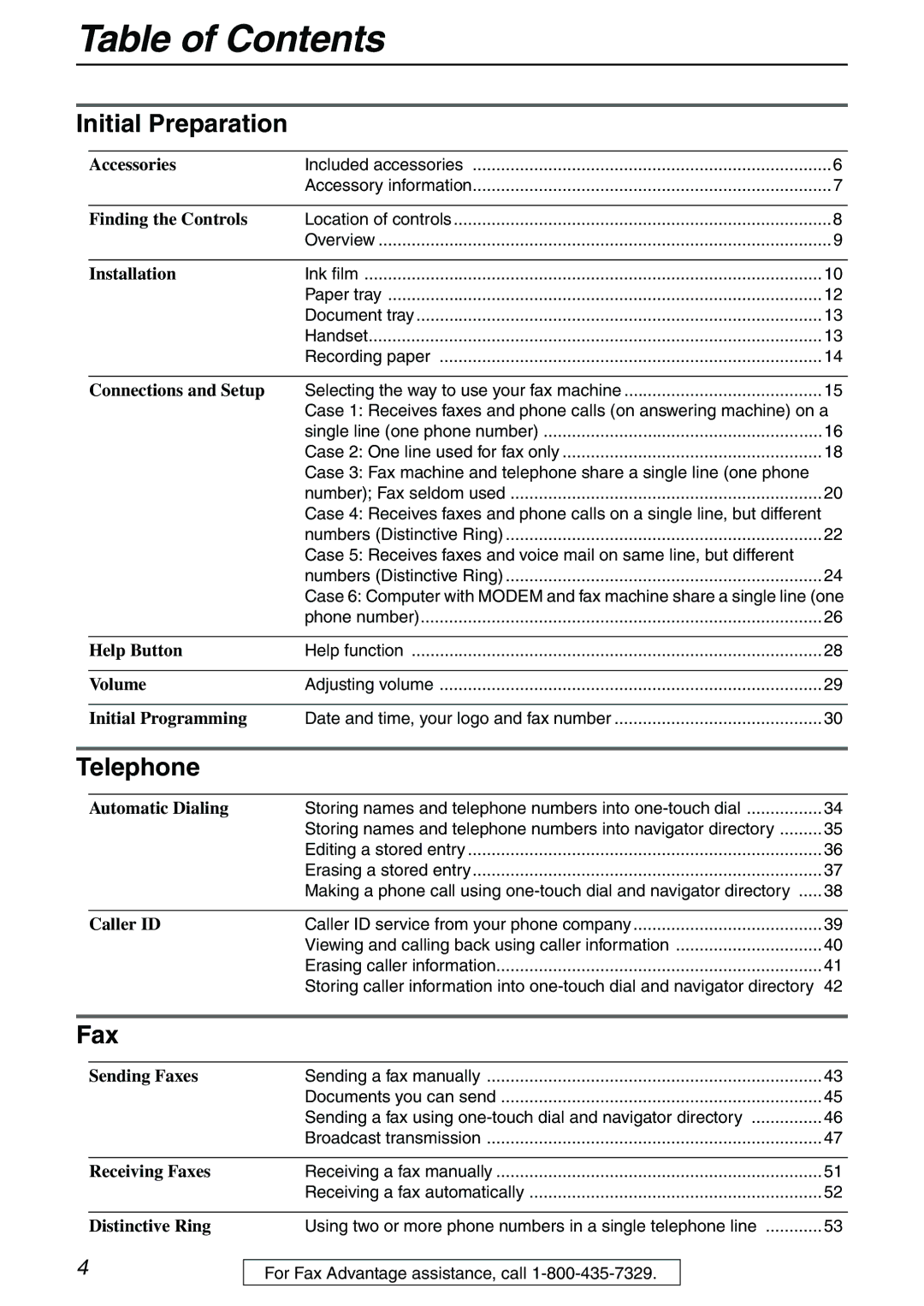 Panasonic KX-FHD332 manual Table of Contents 