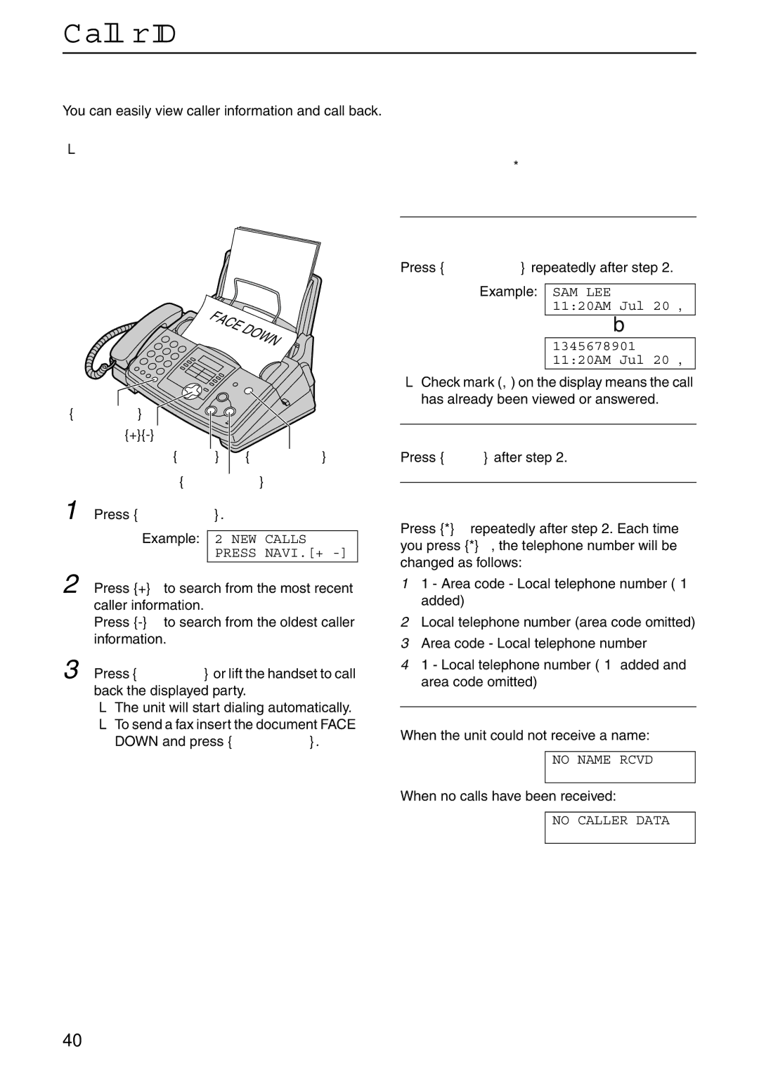 Panasonic KX-FHD332 manual Viewing and calling back using caller information, Press Caller ID, To stop viewing 