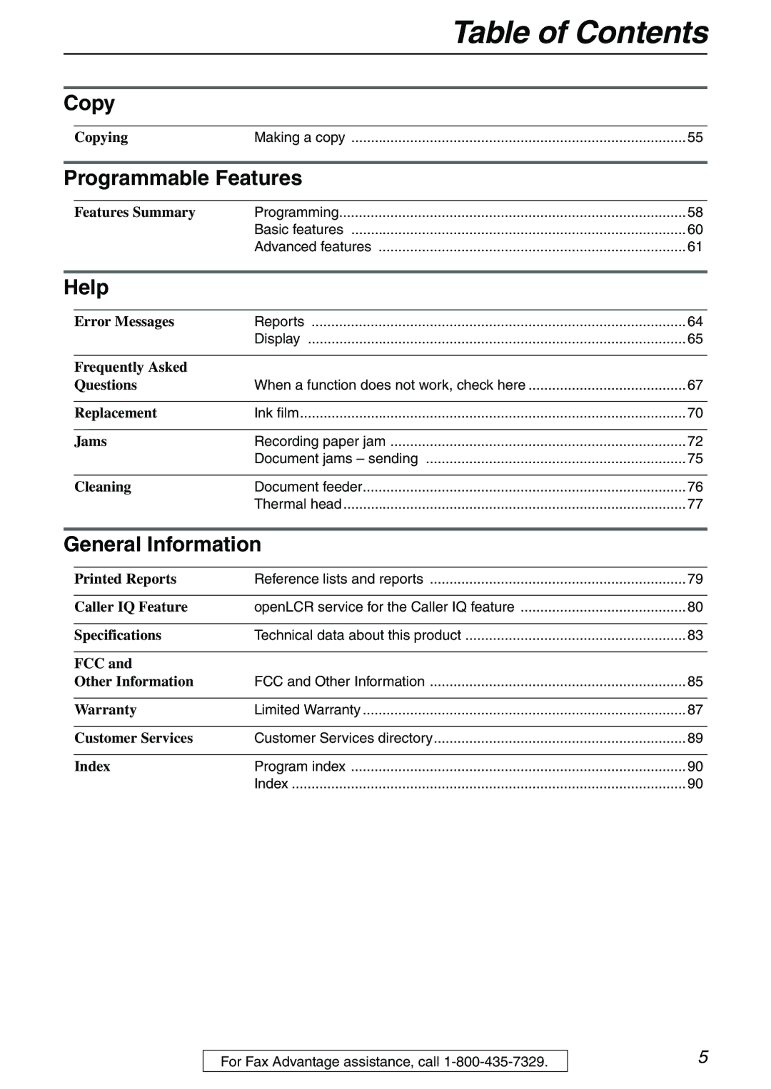 Panasonic KX-FHD332 manual Table of Contents 