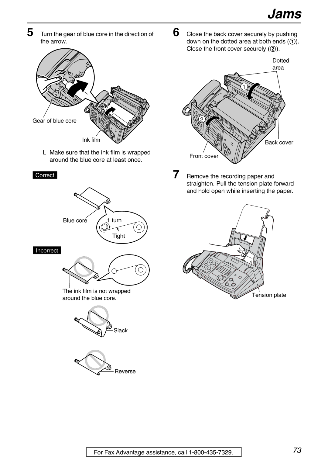 Panasonic KX-FHD332 manual Around the blue core 