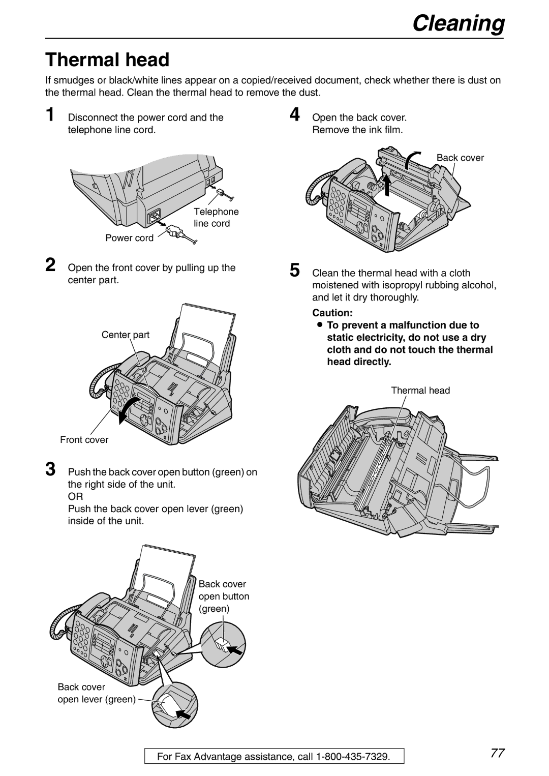 Panasonic KX-FHD332 manual Thermal head 