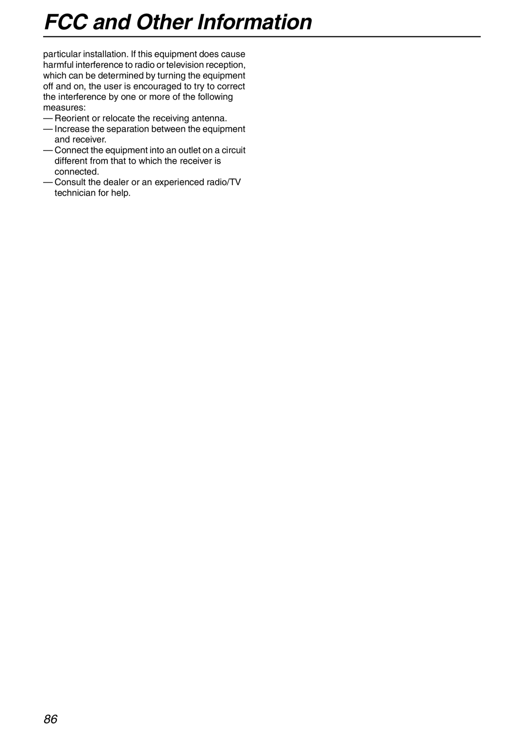 Panasonic KX-FHD332 manual FCC and Other Information 