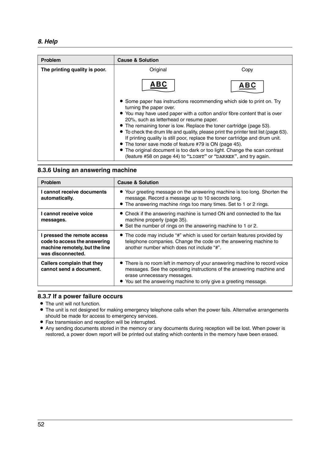 Panasonic KX-FL313HK operating instructions Using an answering machine, If a power failure occurs 