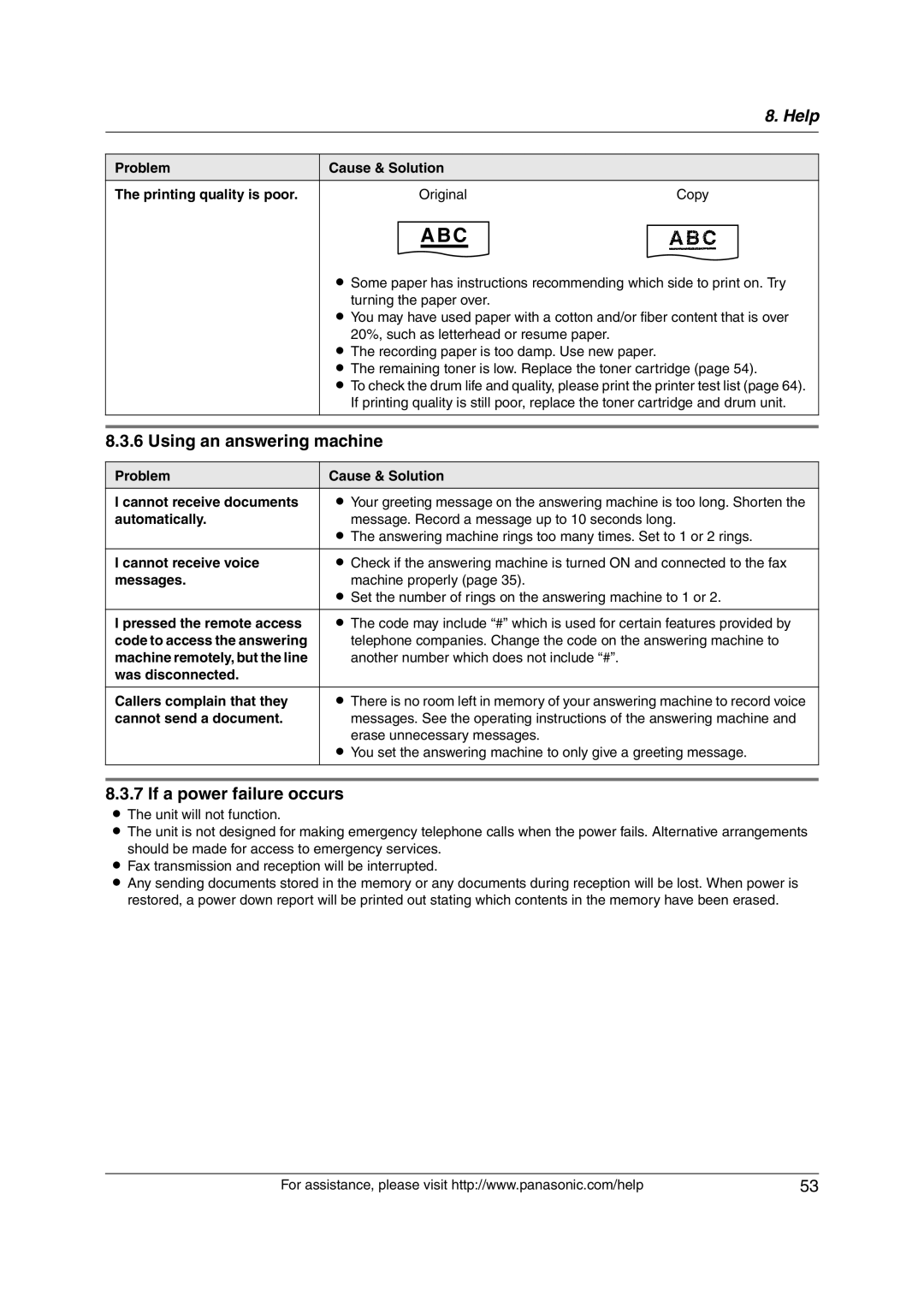 Panasonic KX-FL421 manual Using an answering machine, If a power failure occurs 