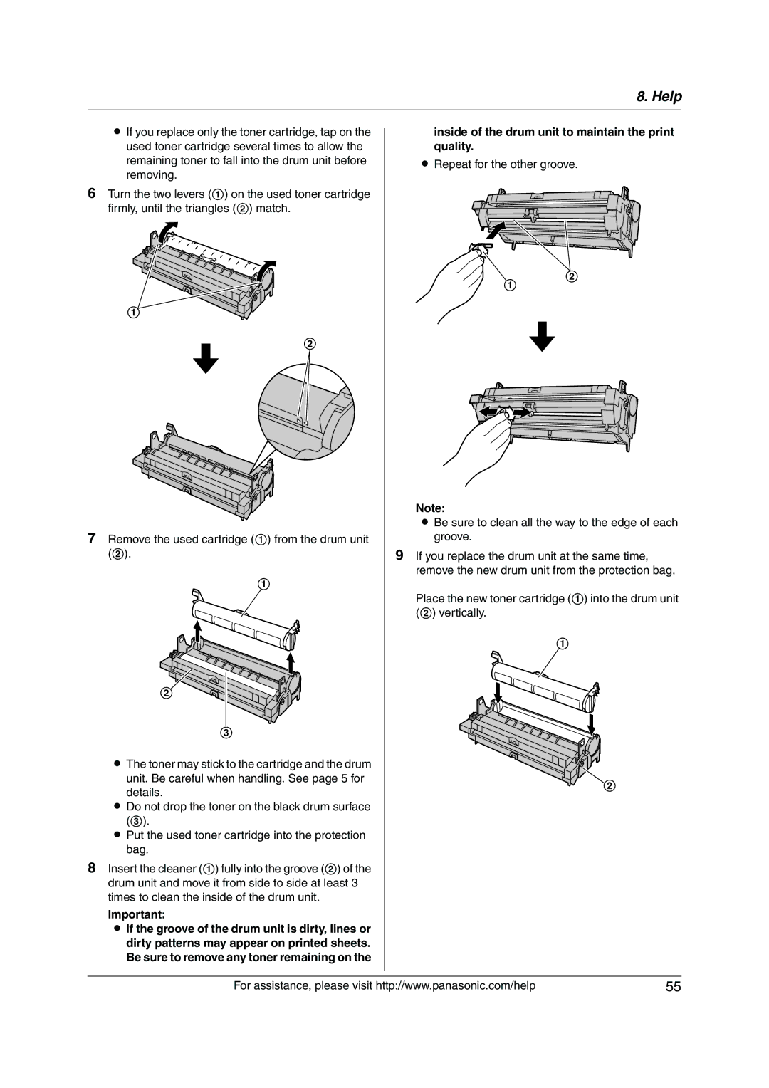 Panasonic KX-FL421 manual Inside of the drum unit to maintain the print quality 