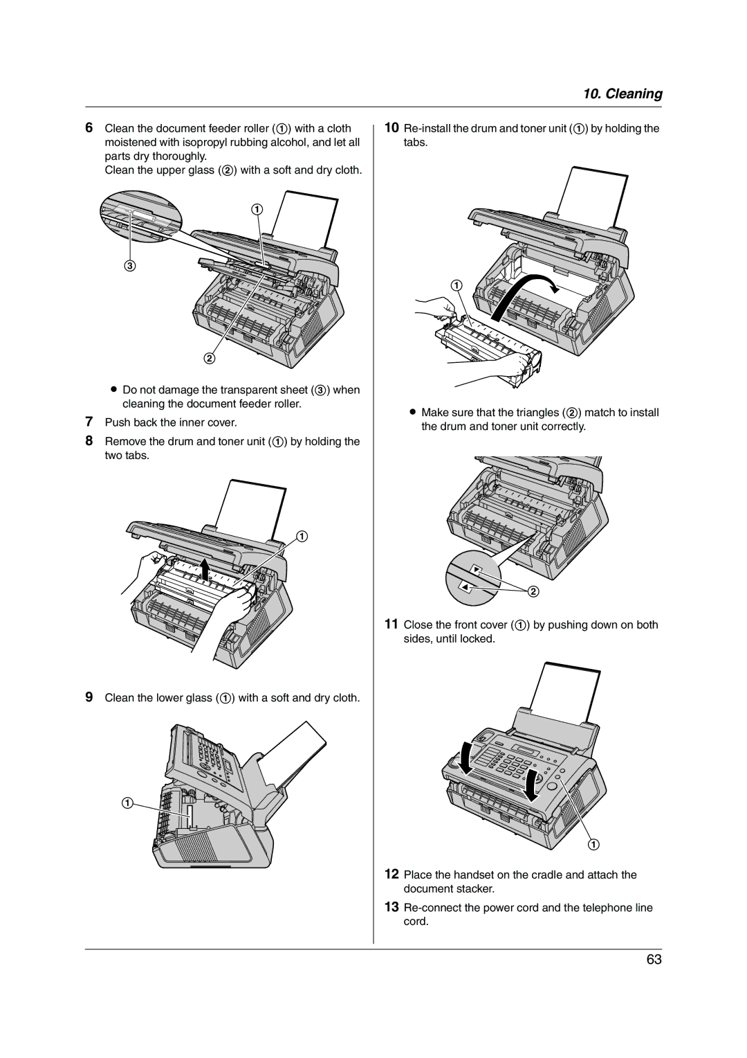 Panasonic KX-FL421 manual Cleaning 