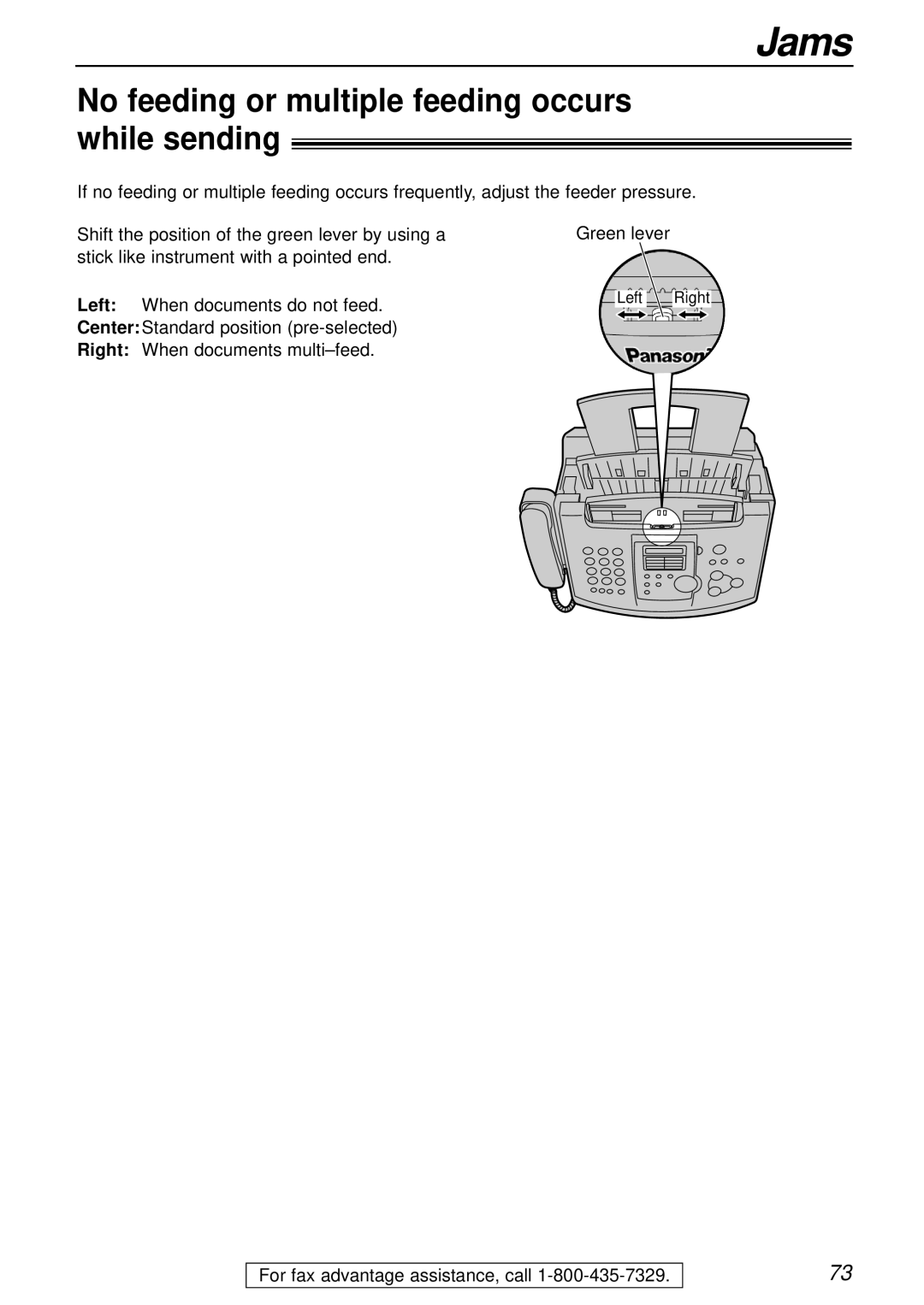 Panasonic KX-FL501 manual No feeding or multiple feeding occurs while sending 