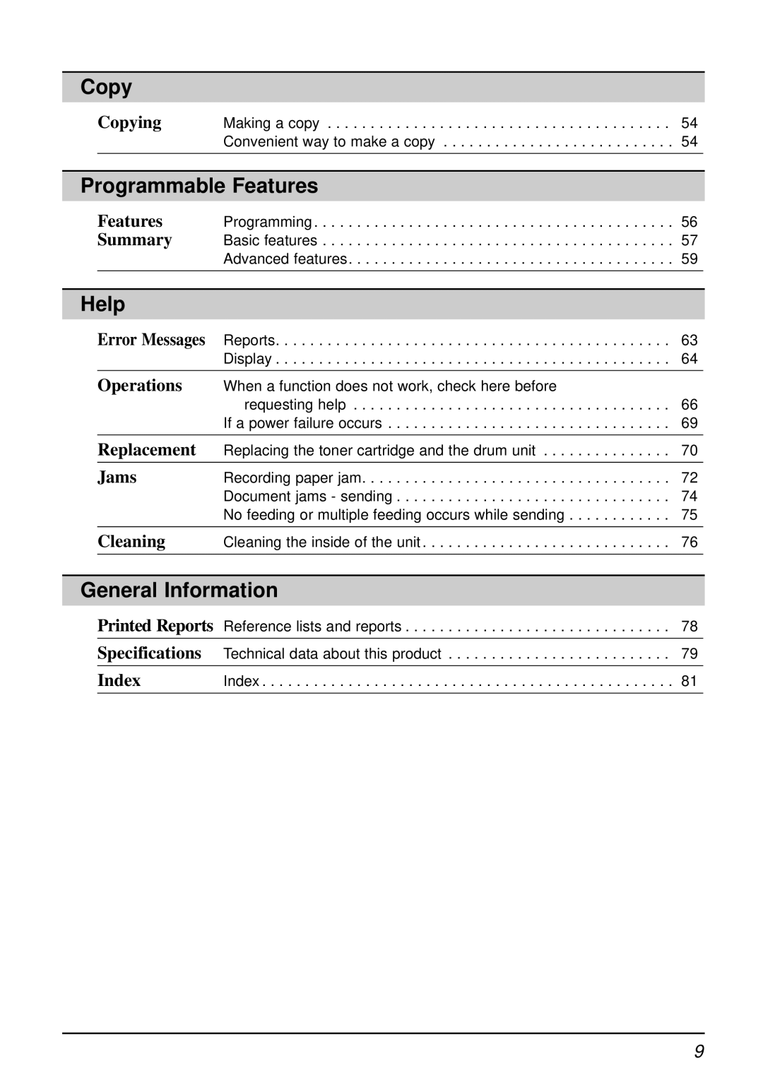 Panasonic KX-FL501NZ, KX-FL501AL manual Copy 