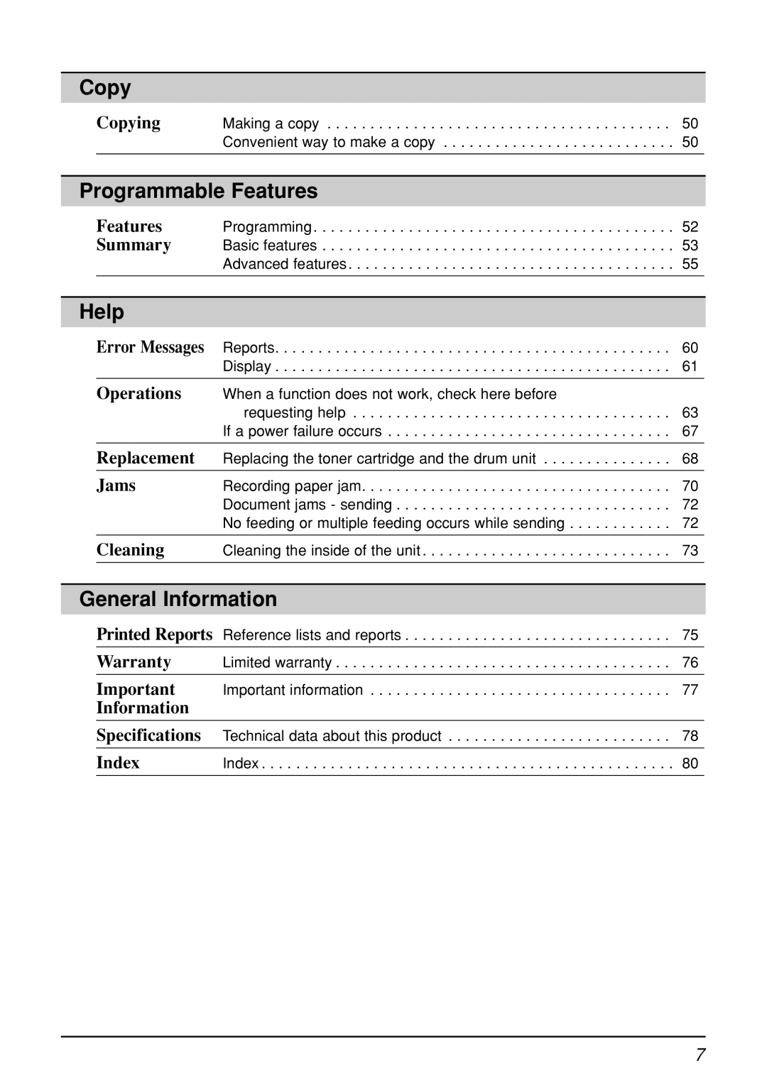 Panasonic KX-FL501C manual Copy 