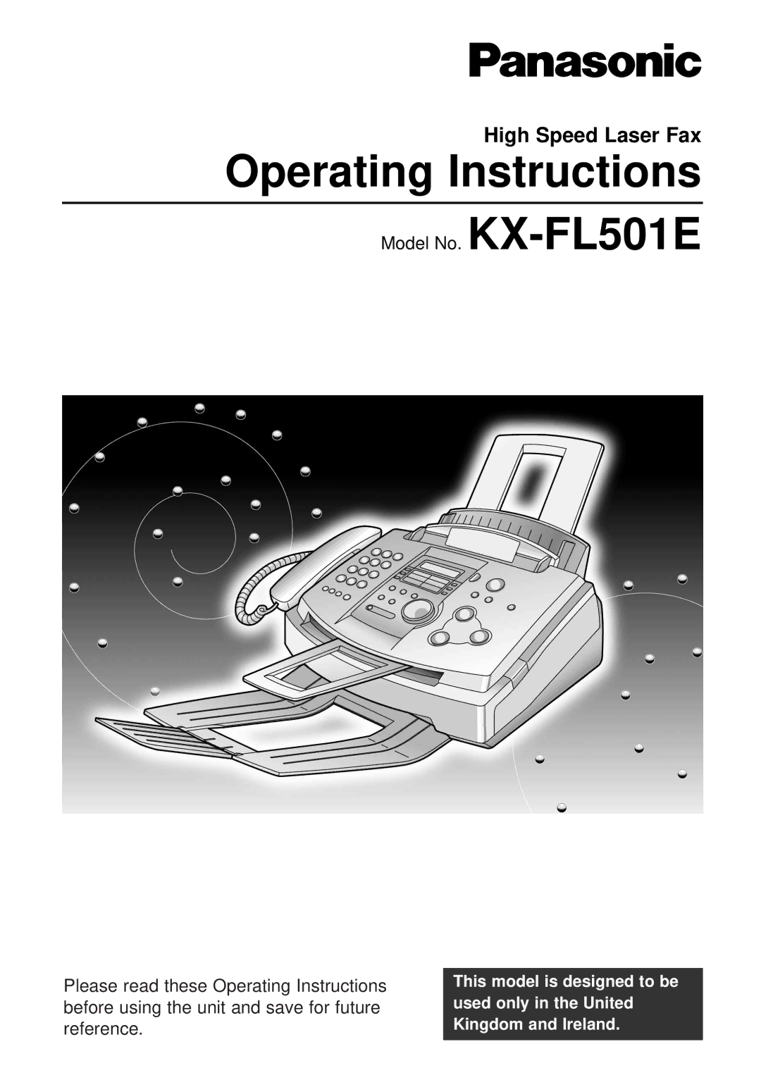 Panasonic KX-FL501E manual Operating Instructions 