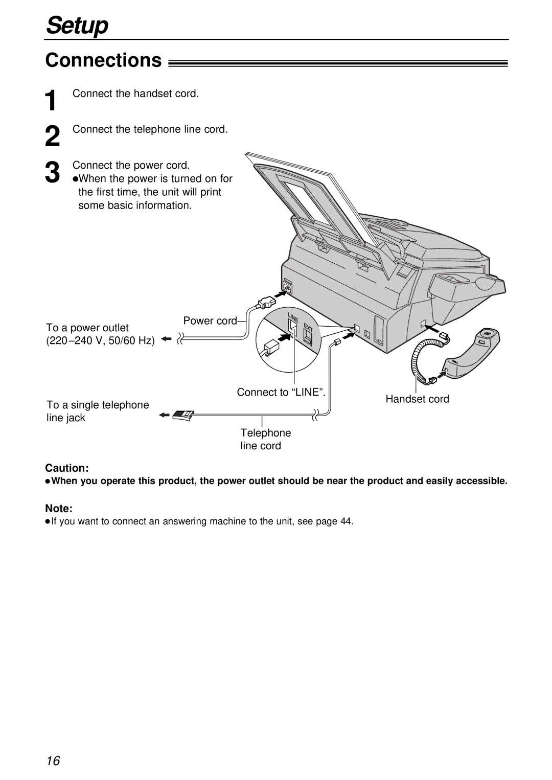 Panasonic KX-FL503HK manual Connections 