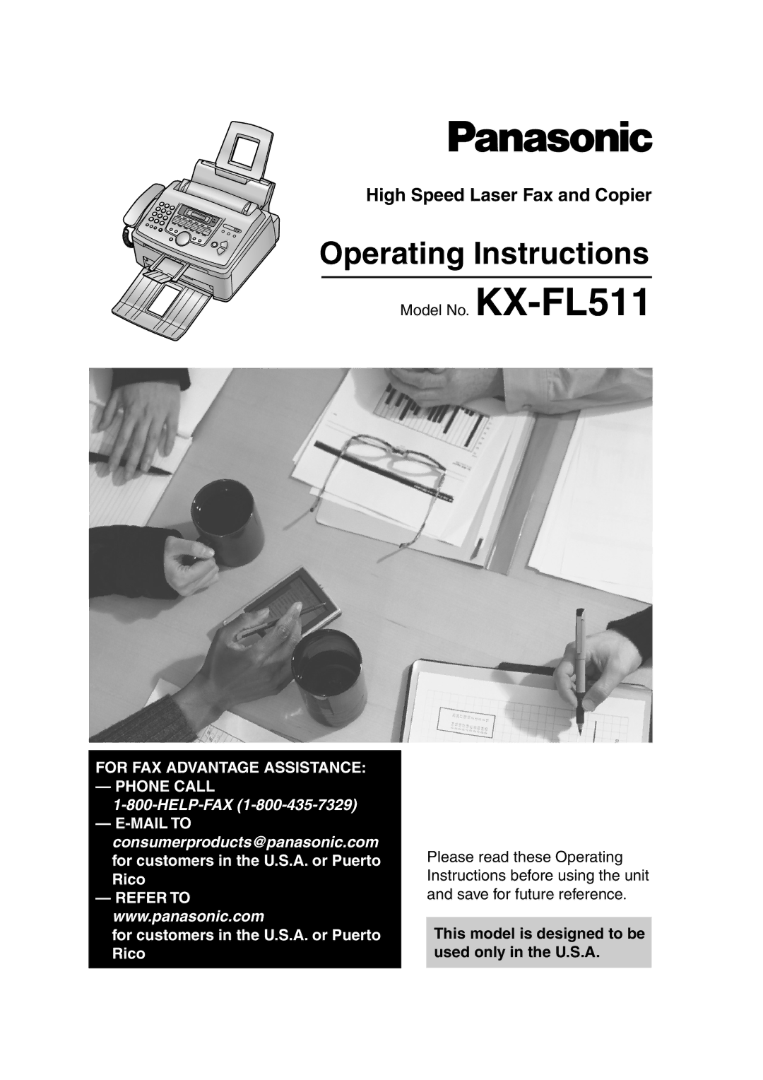 Panasonic KX-FL511 manual Operating Instructions 