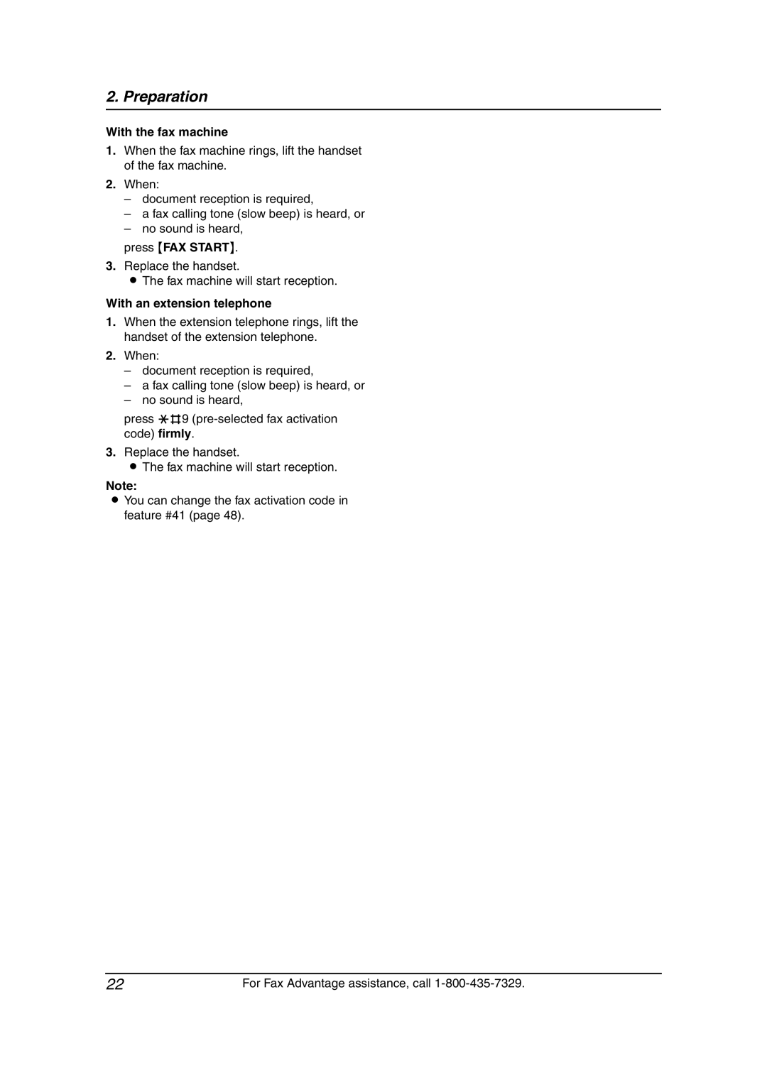 Panasonic KX-FL511 manual With the fax machine, Press FAX Start, With an extension telephone 