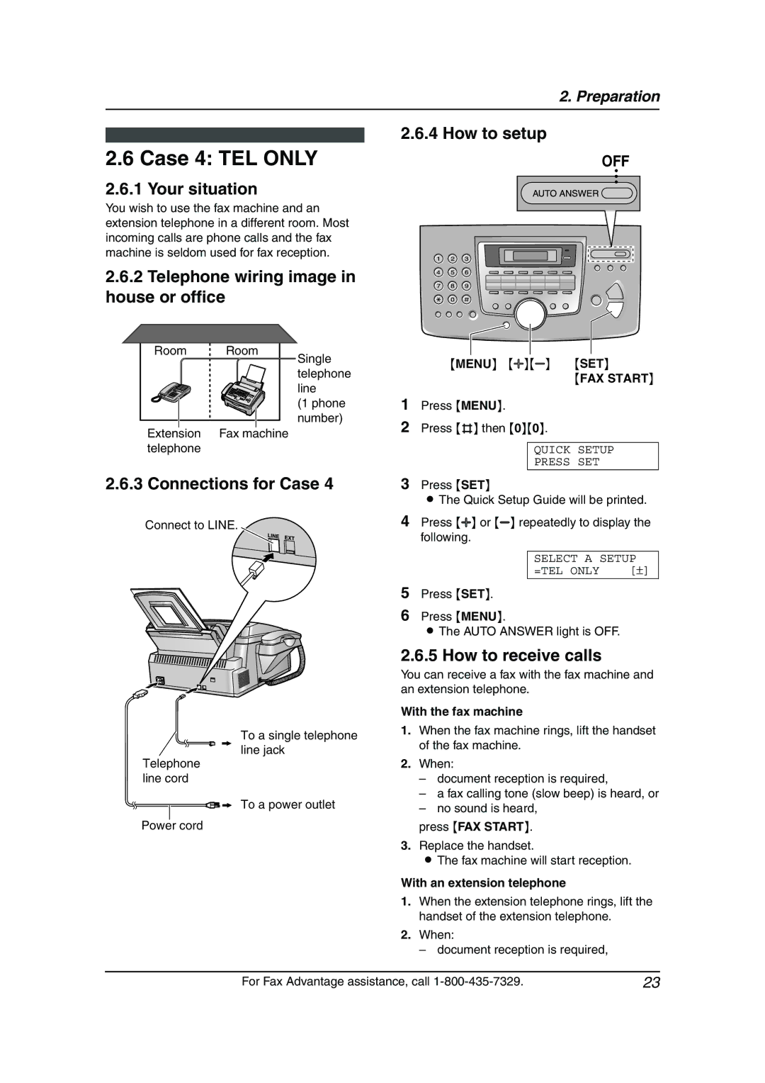 Panasonic KX-FL511 manual Case 4 TEL only, Off 