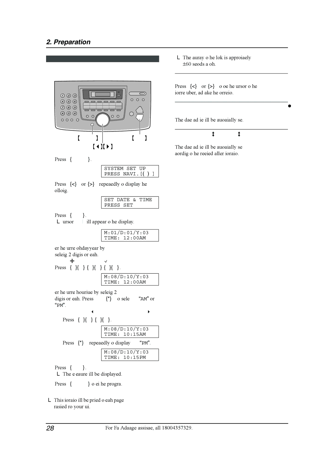 Panasonic KX-FL511 manual Date and time 