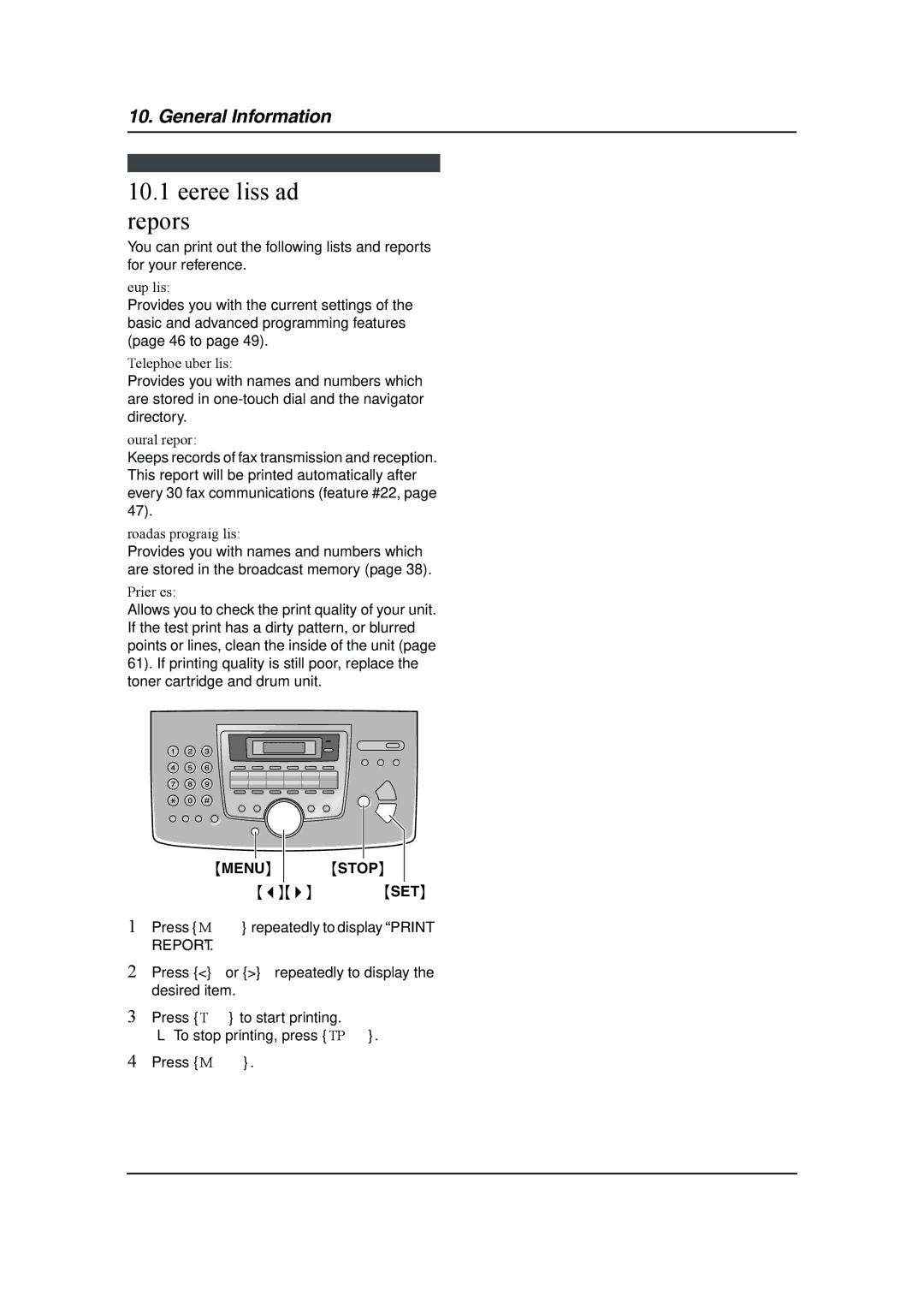 Panasonic KX-FL511 manual Reference lists and reports, Setup list, Telephone number list, Broadcast programming list 