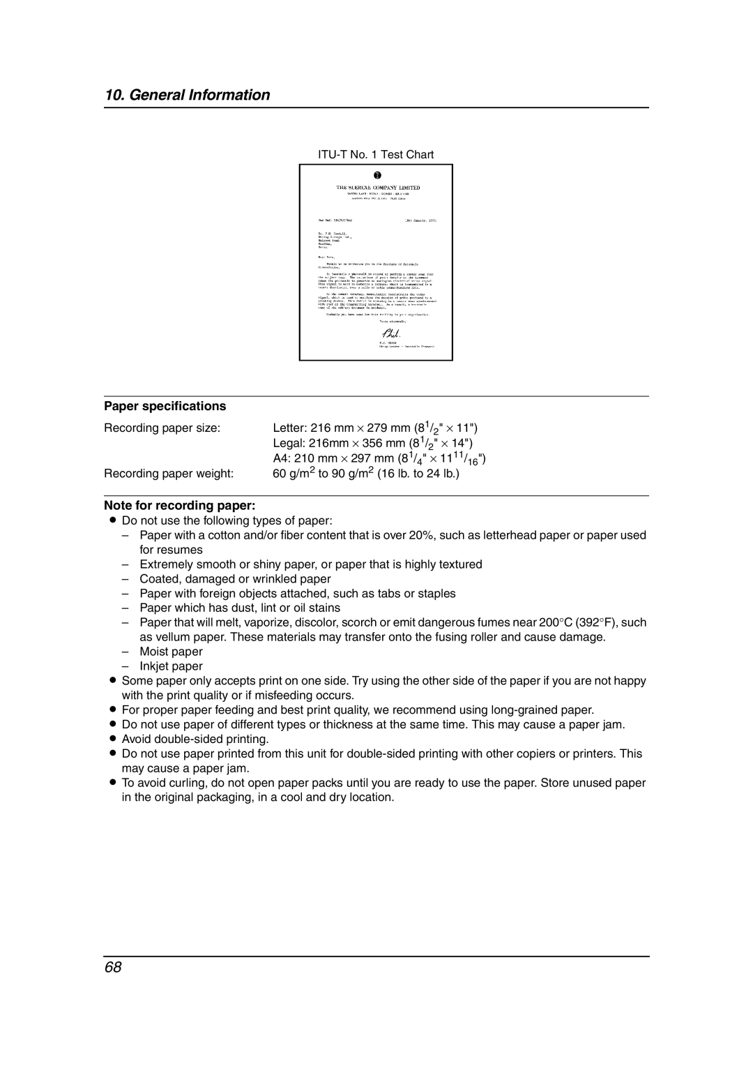 Panasonic KX-FL511 manual Paper specifications 