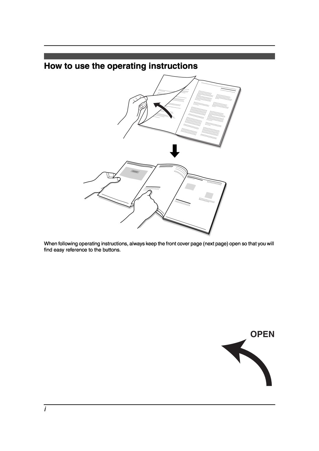 Panasonic KX-FL511AL manual How to use the operating instructions, Open 