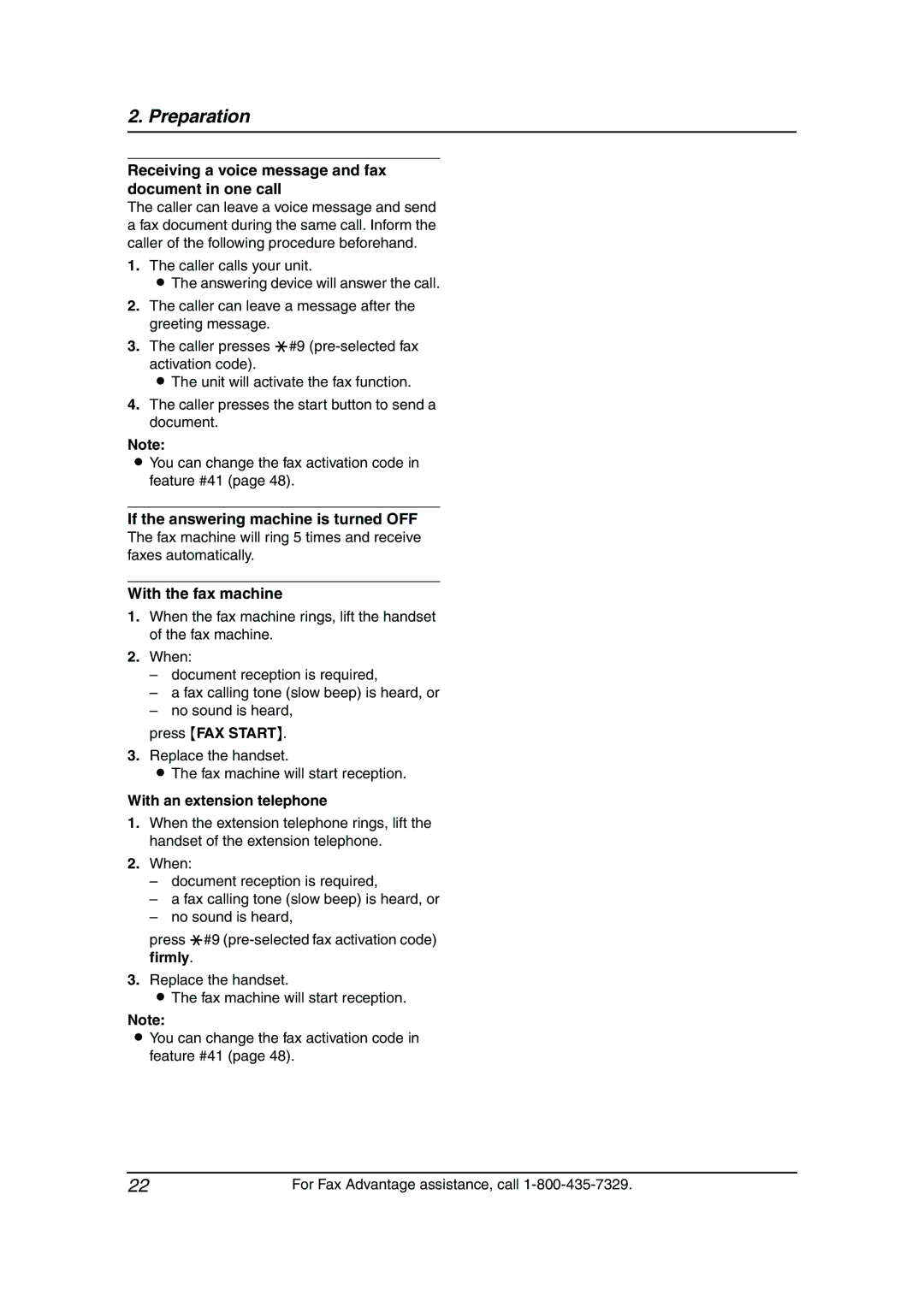 Panasonic KX-FL541 manual Receiving a voice message and fax document in one call, If the answering machine is turned OFF 