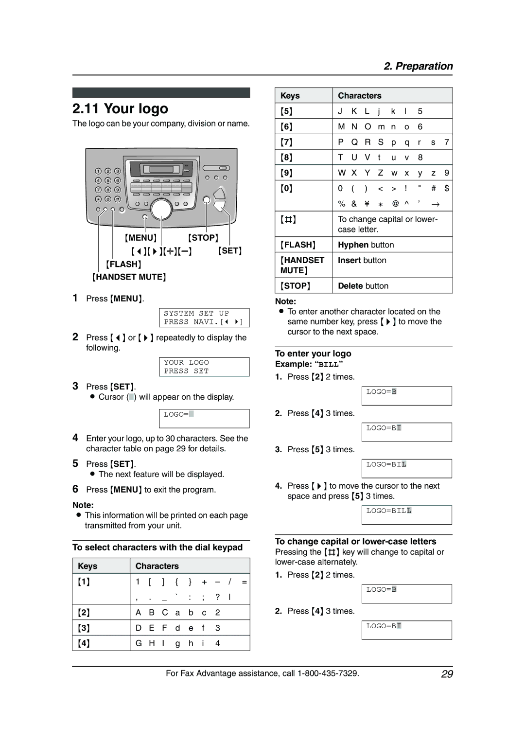 Panasonic KX-FL541 manual Your logo, Flash Handset Mute, Mute Stop 