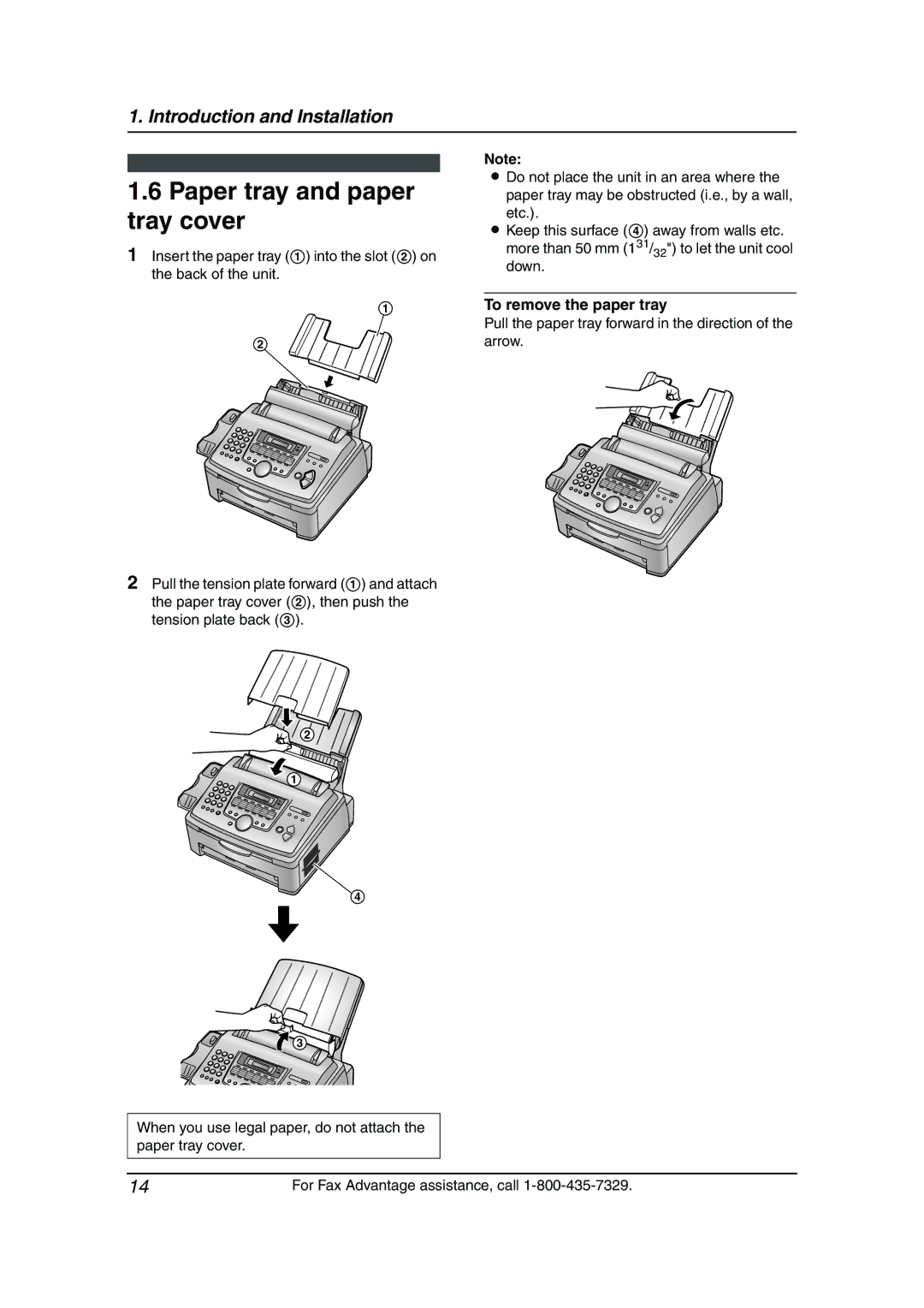 Panasonic KX-FL611 manual Paper tray and paper tray cover, To remove the paper tray 