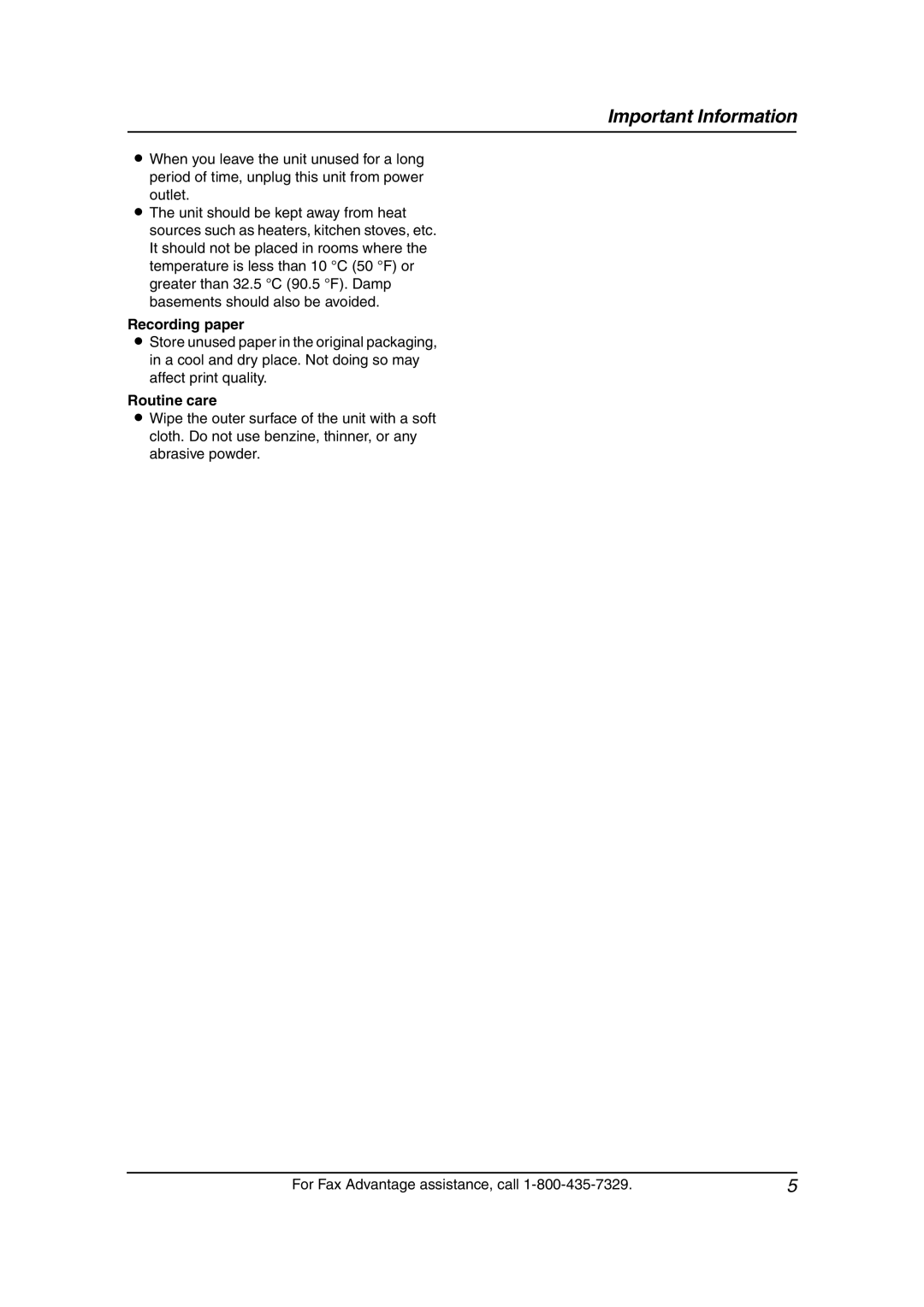 Panasonic KX-FL611 manual Recording paper, Routine care 