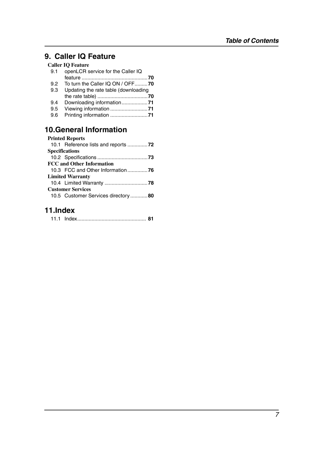 Panasonic KX-FL611 manual Index 