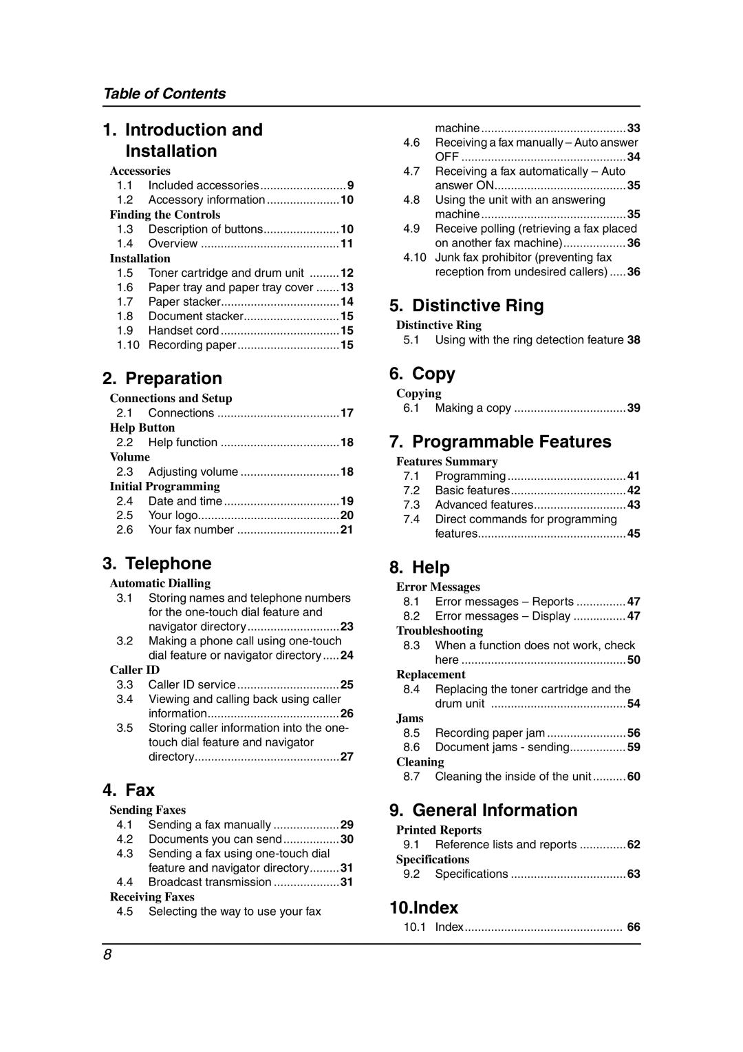 Panasonic KX-FL611AL manual Introduction Installation, Feature and navigator directory 