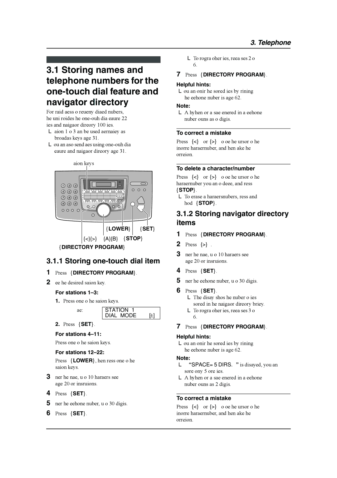 Panasonic KX-FL611AL manual Storing one-touch dial item, Storing navigator directory items 