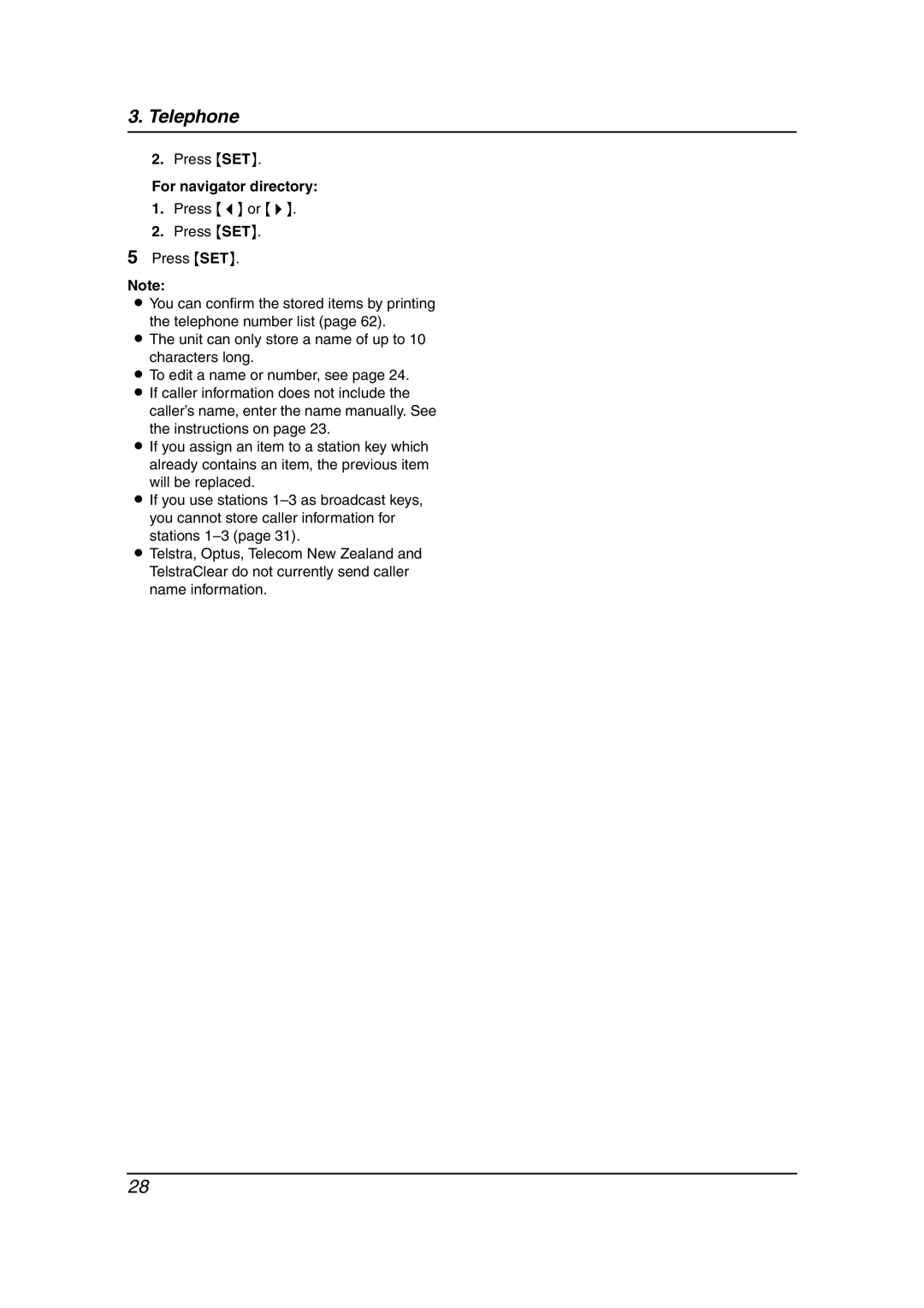 Panasonic KX-FL611AL manual For navigator directory 