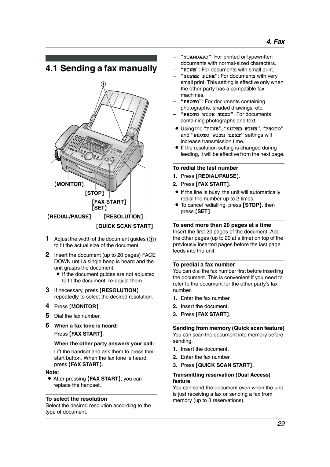 Panasonic KX-FL611AL Sending a fax manually 