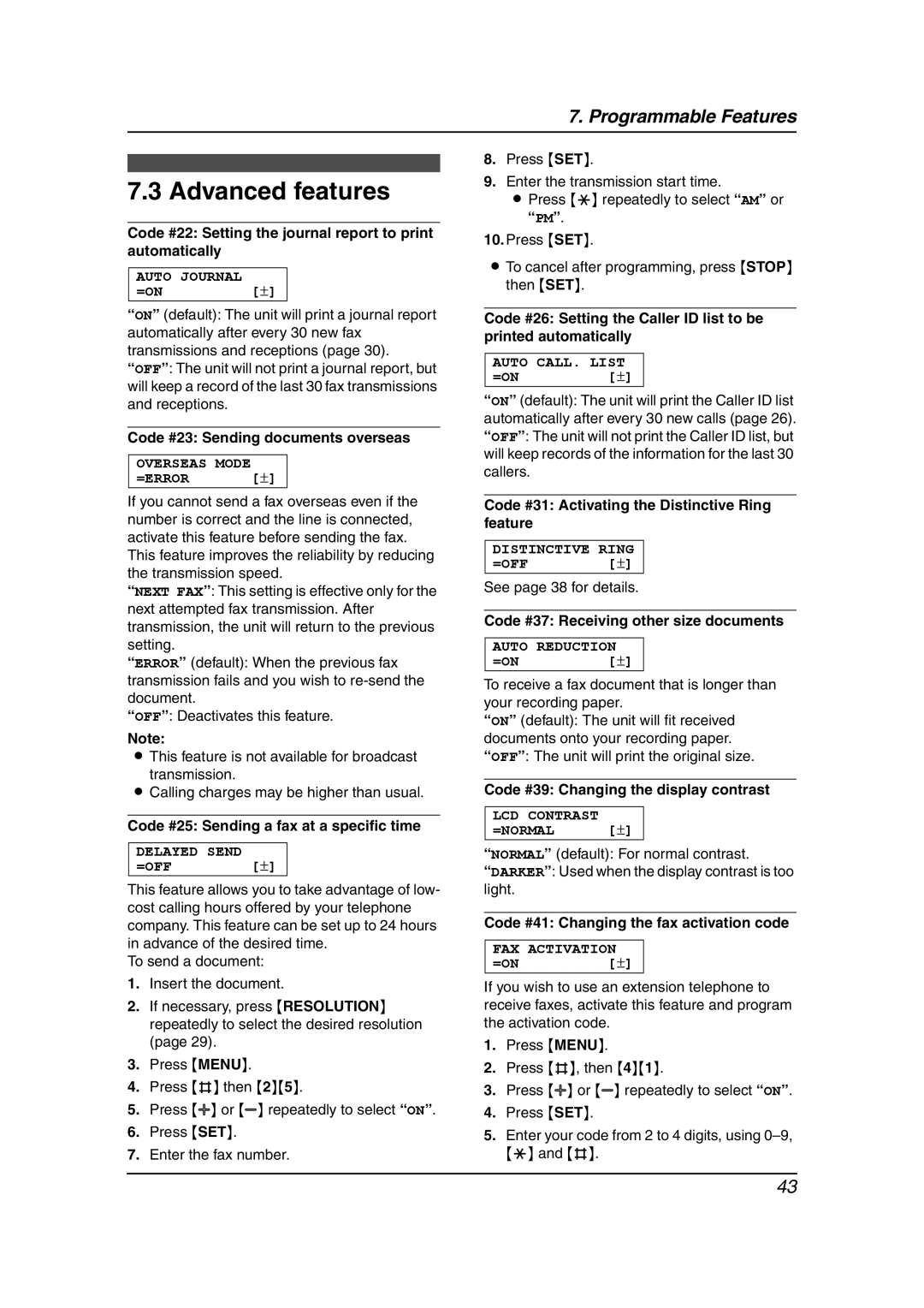 Panasonic KX-FL611AL manual Advanced features 