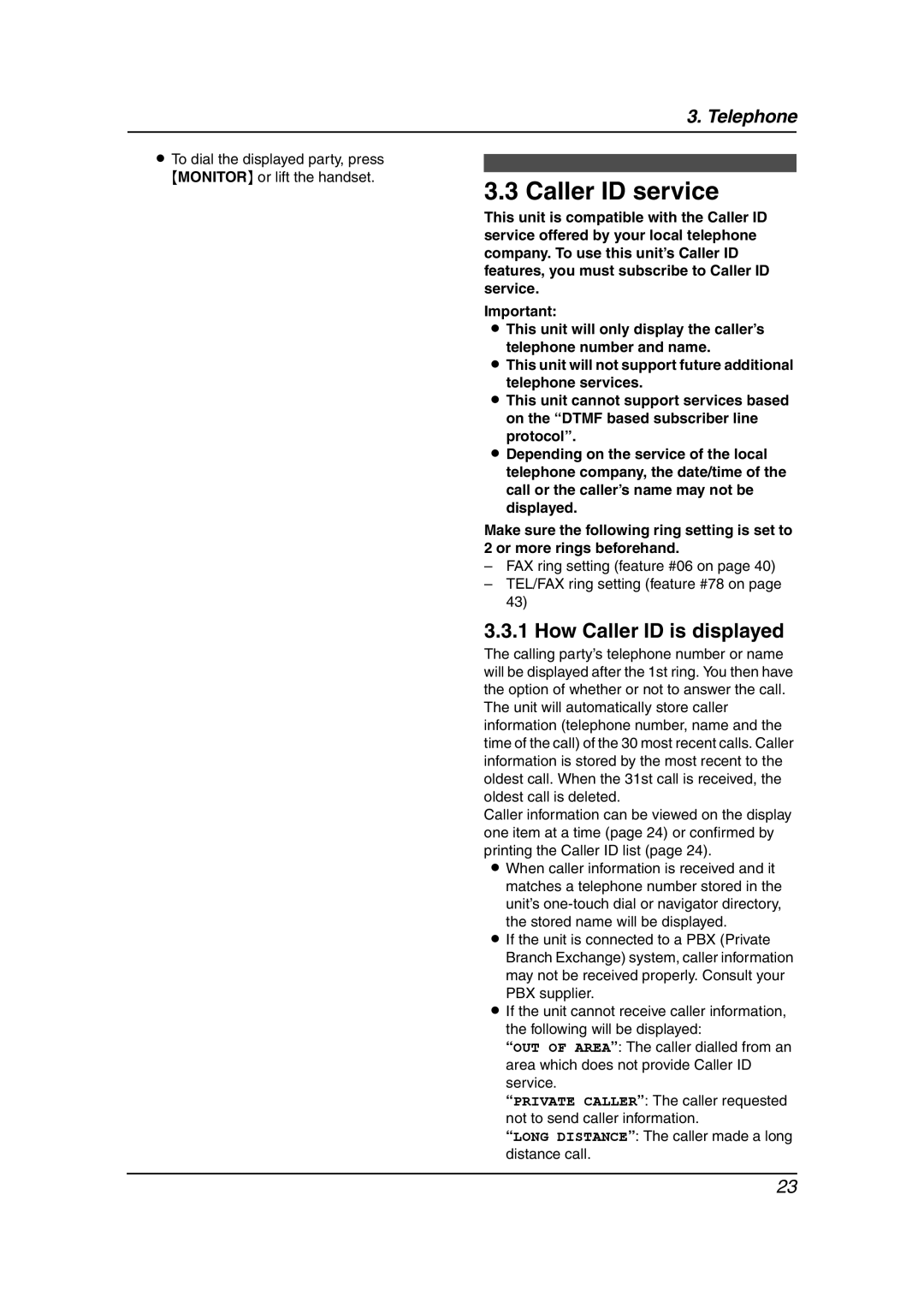 Panasonic KX-FL613HK operating instructions Caller ID service, How Caller ID is displayed 