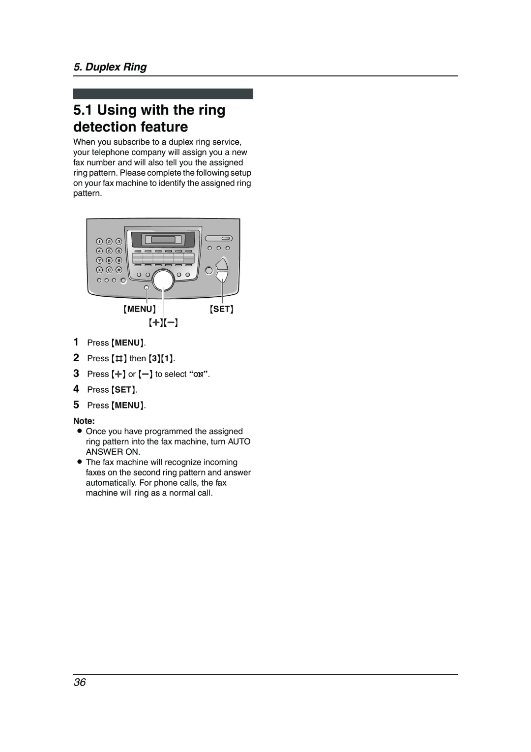 Panasonic KX-FL613HK operating instructions Using with the ring detection feature, Answer on 