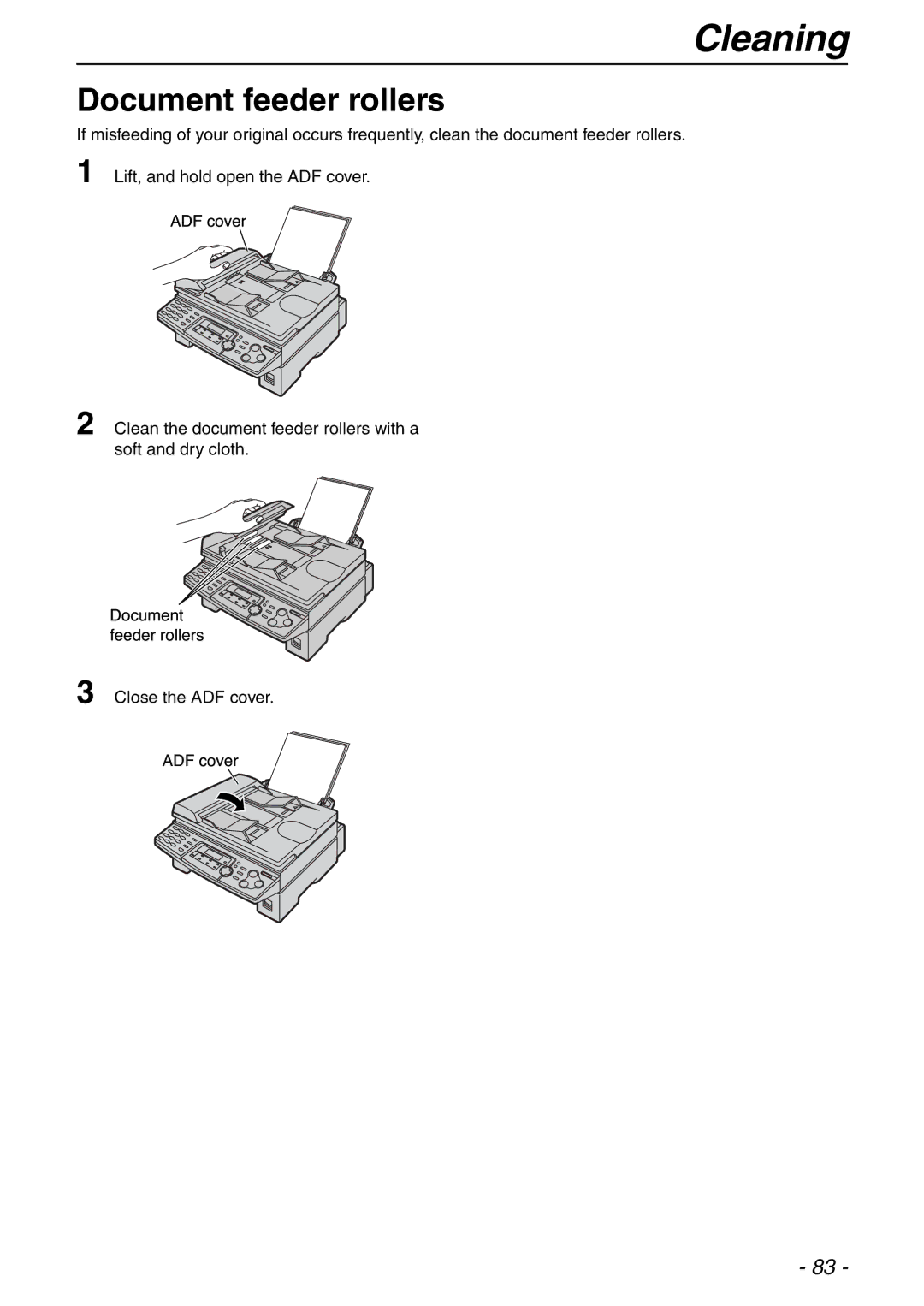 Panasonic KX-FLB753HK manual Documentfeederrollers 