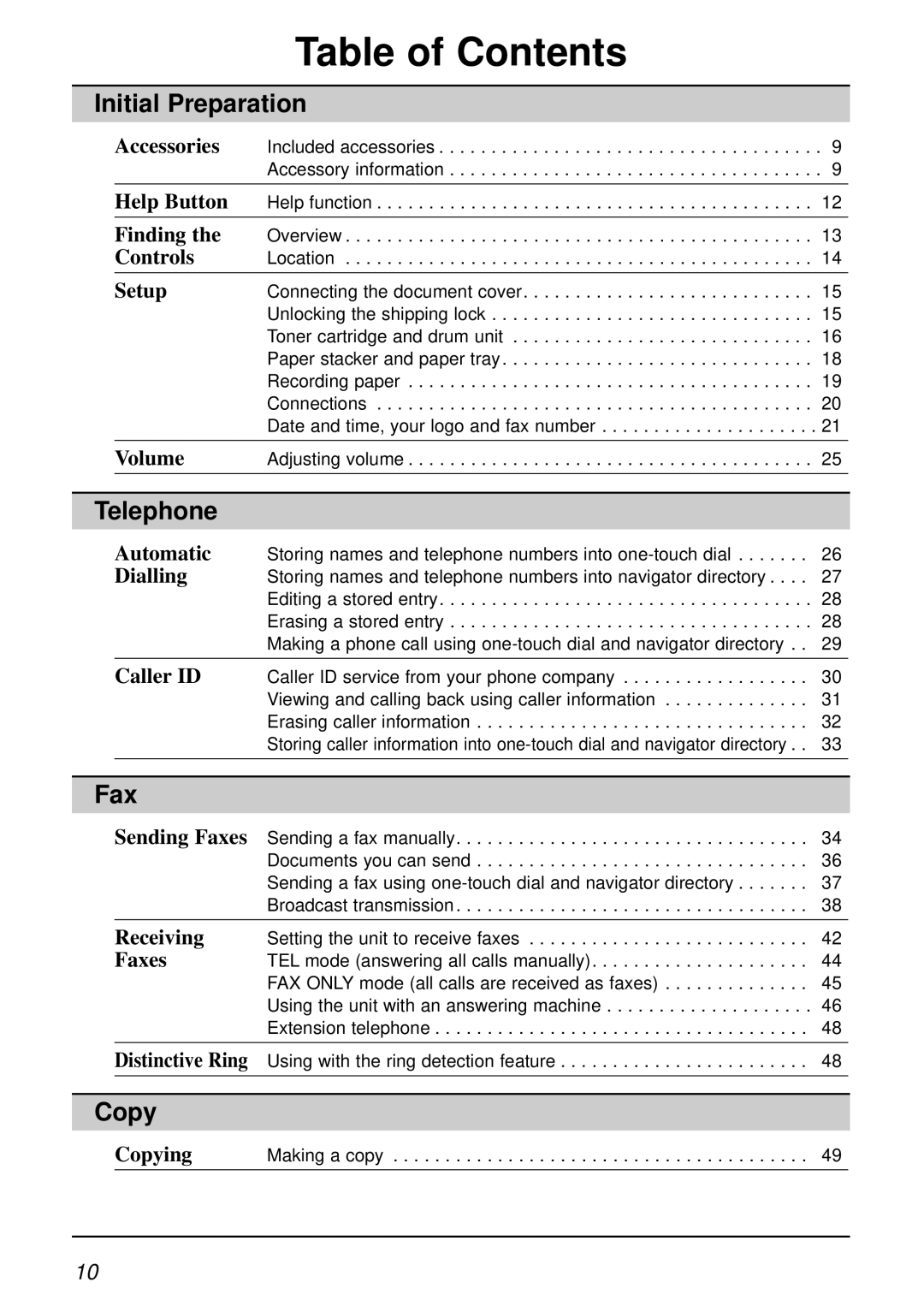 Panasonic KX-FLB756AL manual Table of Contents 