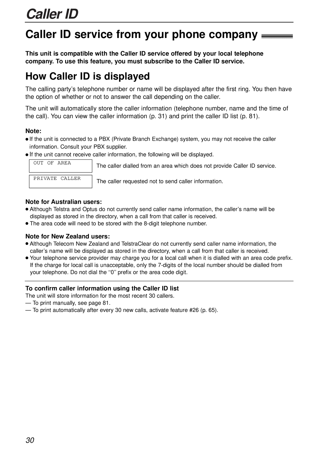 Panasonic KX-FLB756AL manual Caller ID service from your phone company, How Caller ID is displayed 