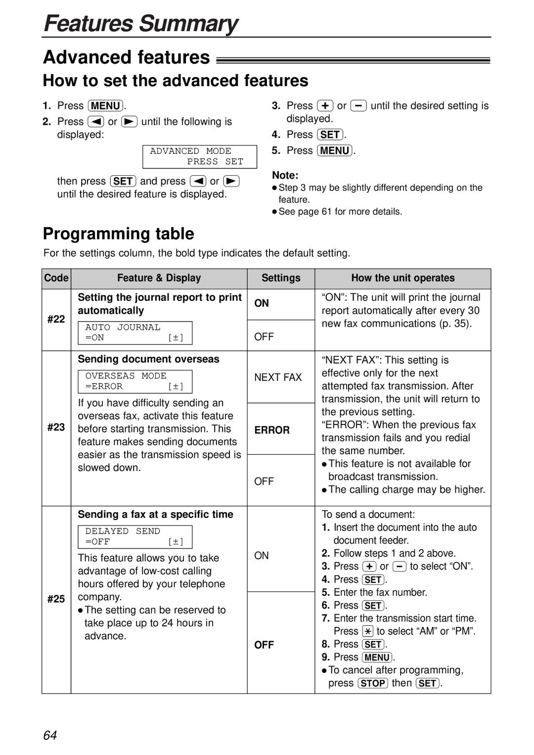 Panasonic KX-FLB756AL manual Advanced features, How to set the advanced features 