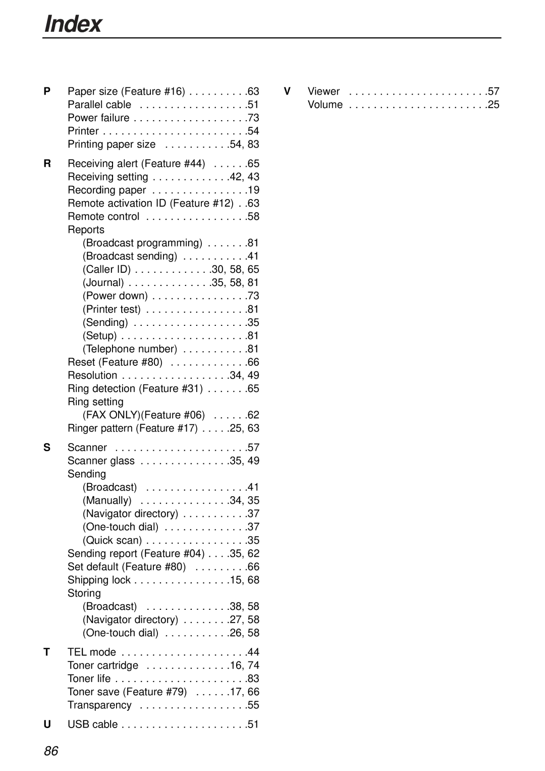 Panasonic KX-FLB756AL manual Index 