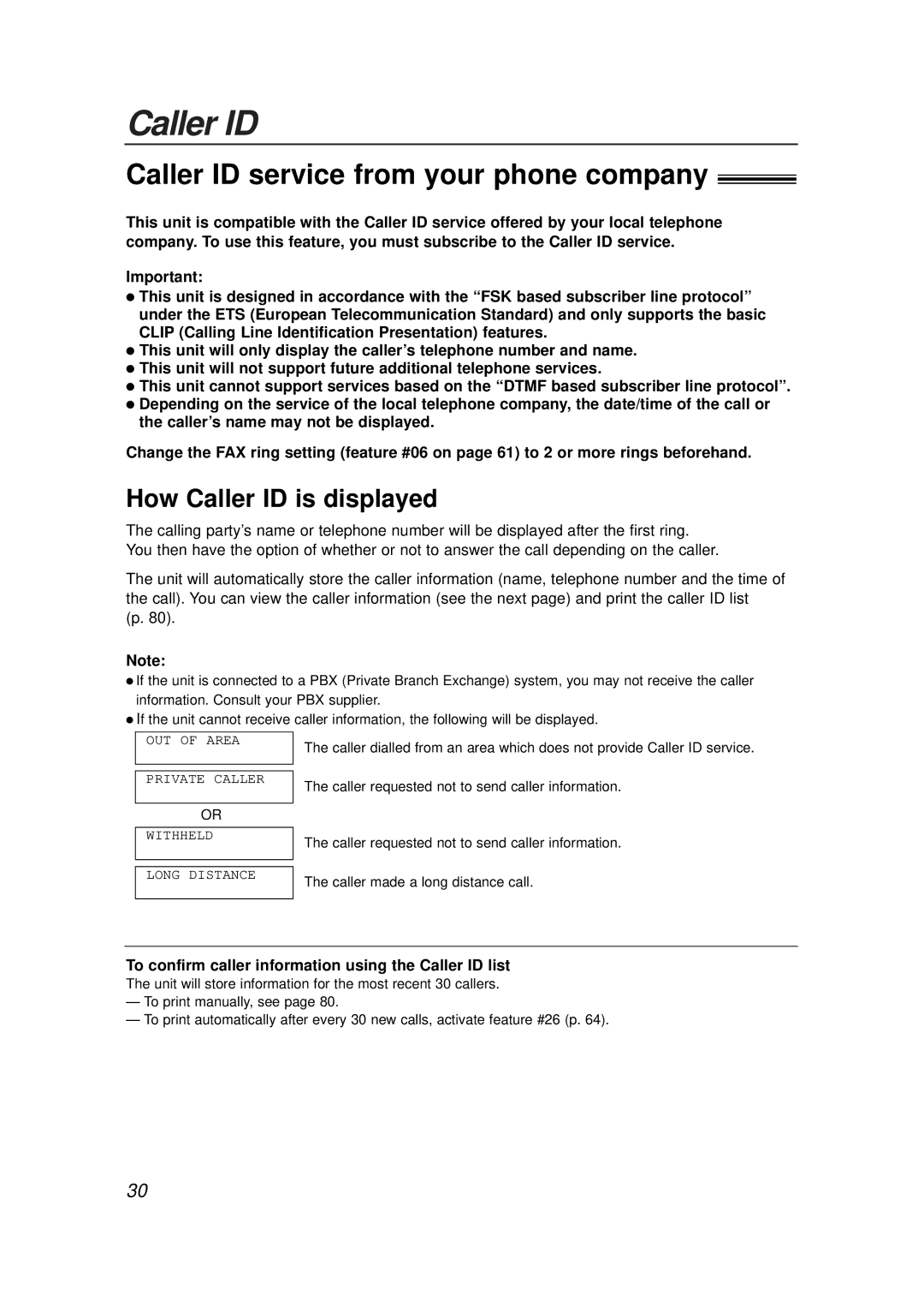 Panasonic KX-FLB756E manual Caller ID service from your phone company, How Caller ID is displayed 