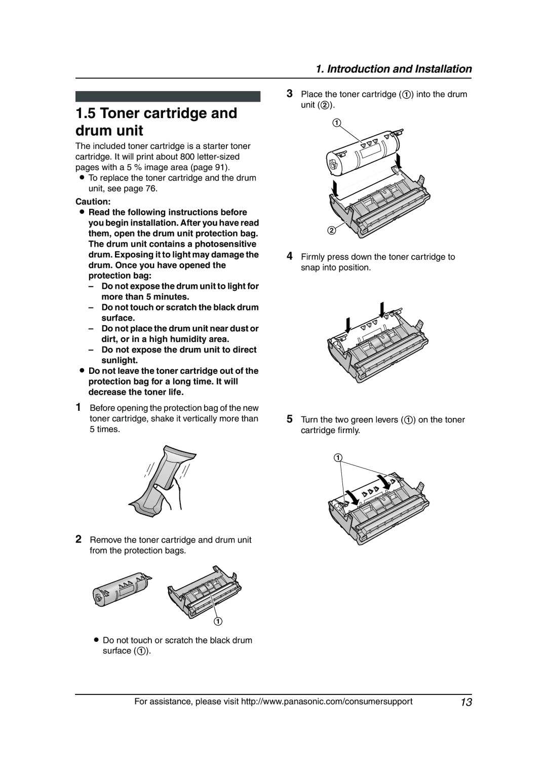 Panasonic KX-FLB811 manual Toner cartridge and drum unit 