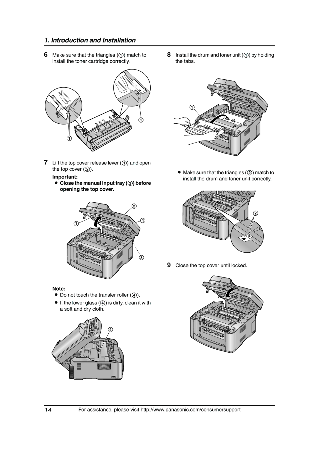 Panasonic KX-FLB811 Close the manual input tray 3 before opening the top cover 