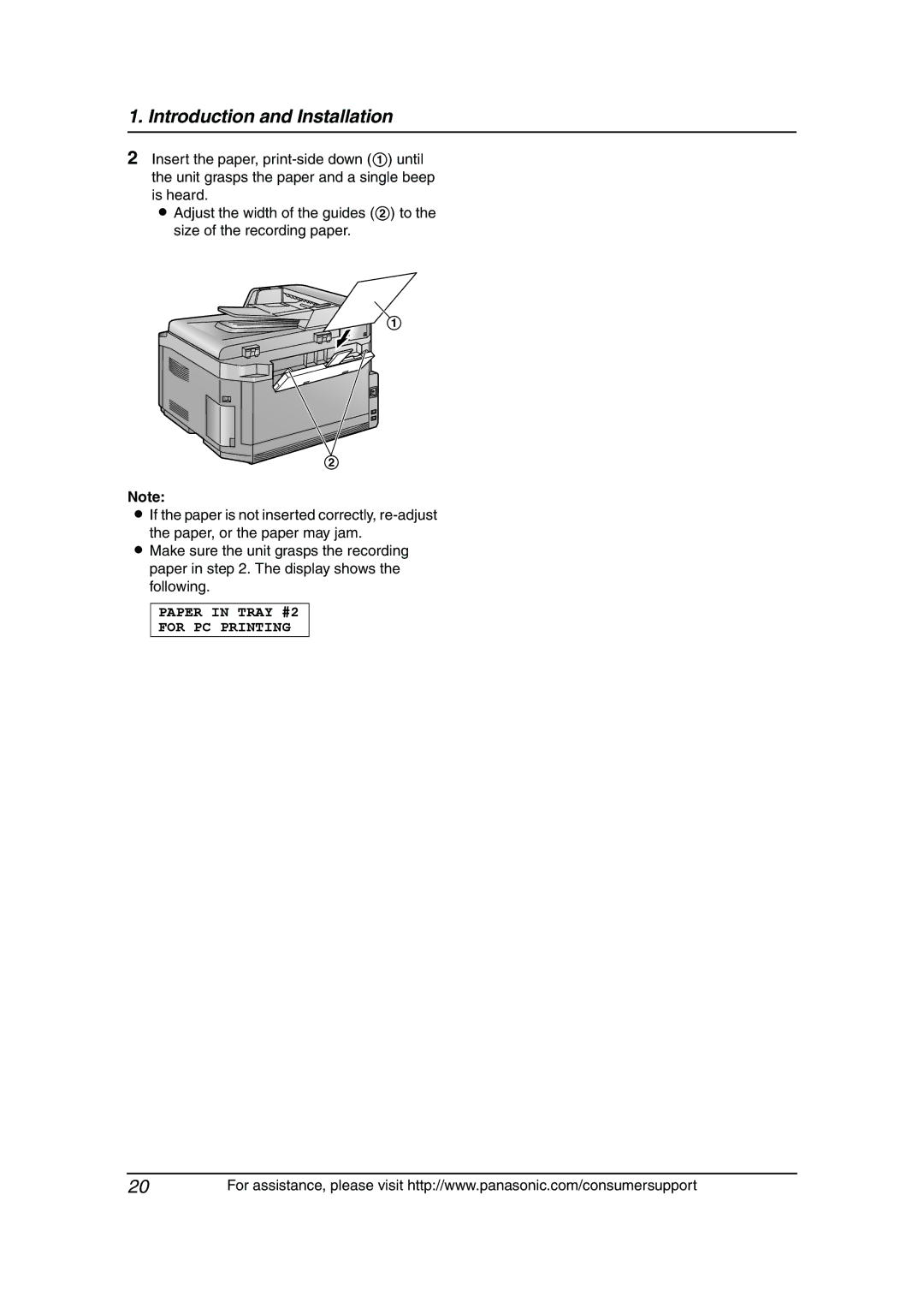 Panasonic KX-FLB811 manual Paper in Tray #2 For PC Printing 